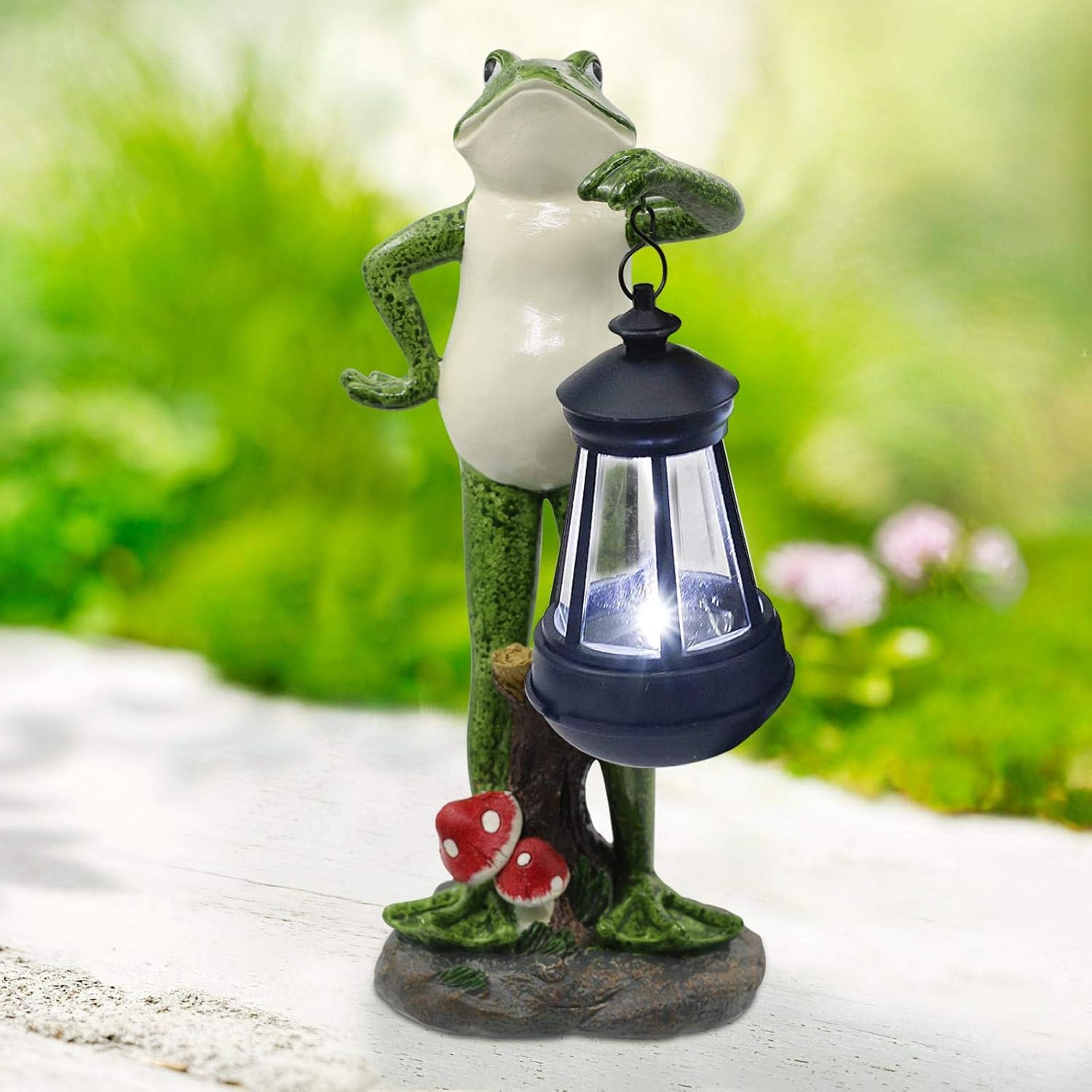 Nacome Solar Frog Statues for Garden Decor: Outdoor Sculptures for Clearance Lights for Outside Lawn Ornaments Porch Patio Balcony Yard Home – Birthday Gifts for Mom Grandma Women