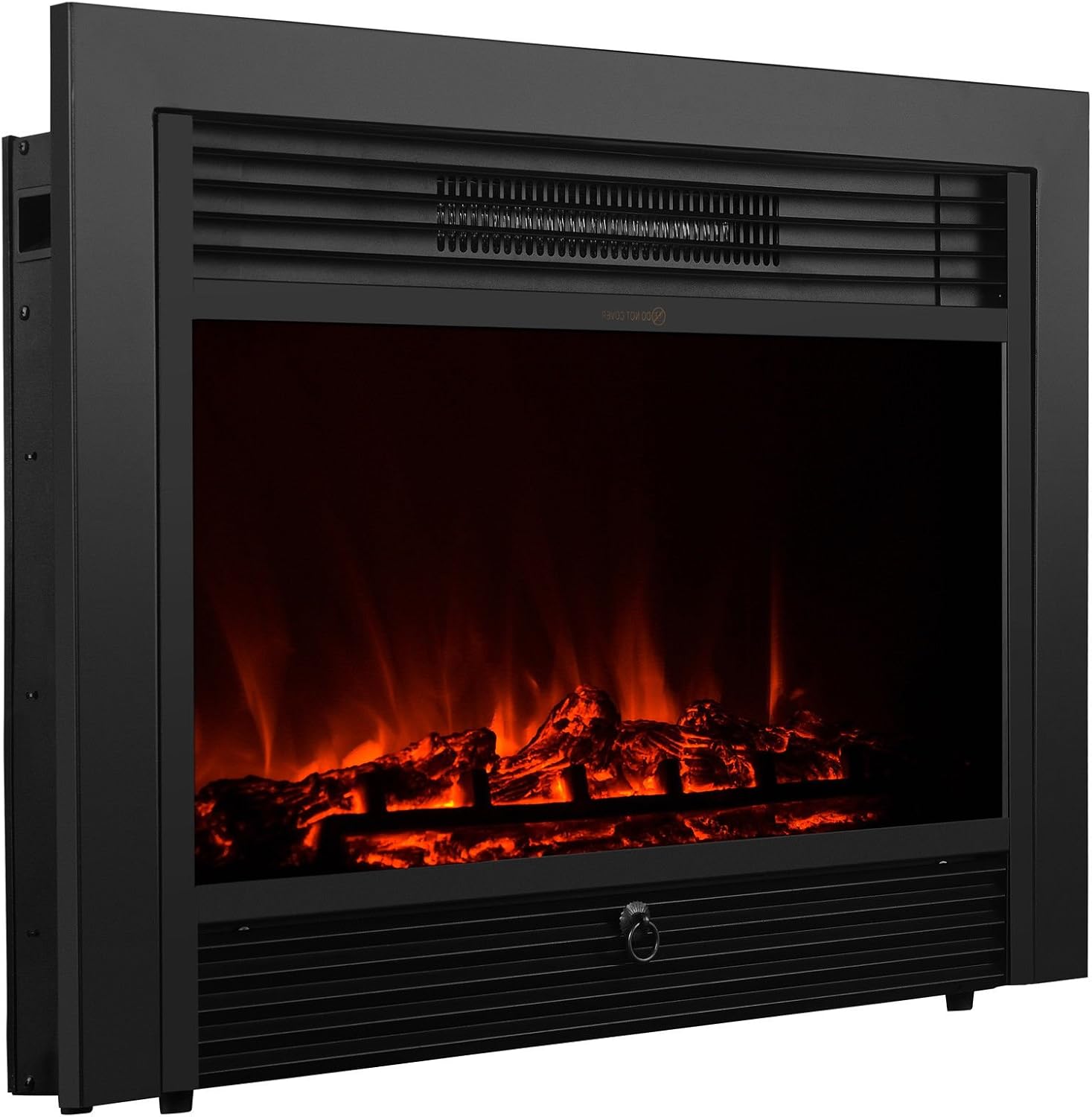 XtremepowerUS Electric Fireplace Insert w/Remote & Timer 28.5" 1500W Adjustable 3D Flame Space Heater Wall Firebox Indoor Stove Room Fake Place