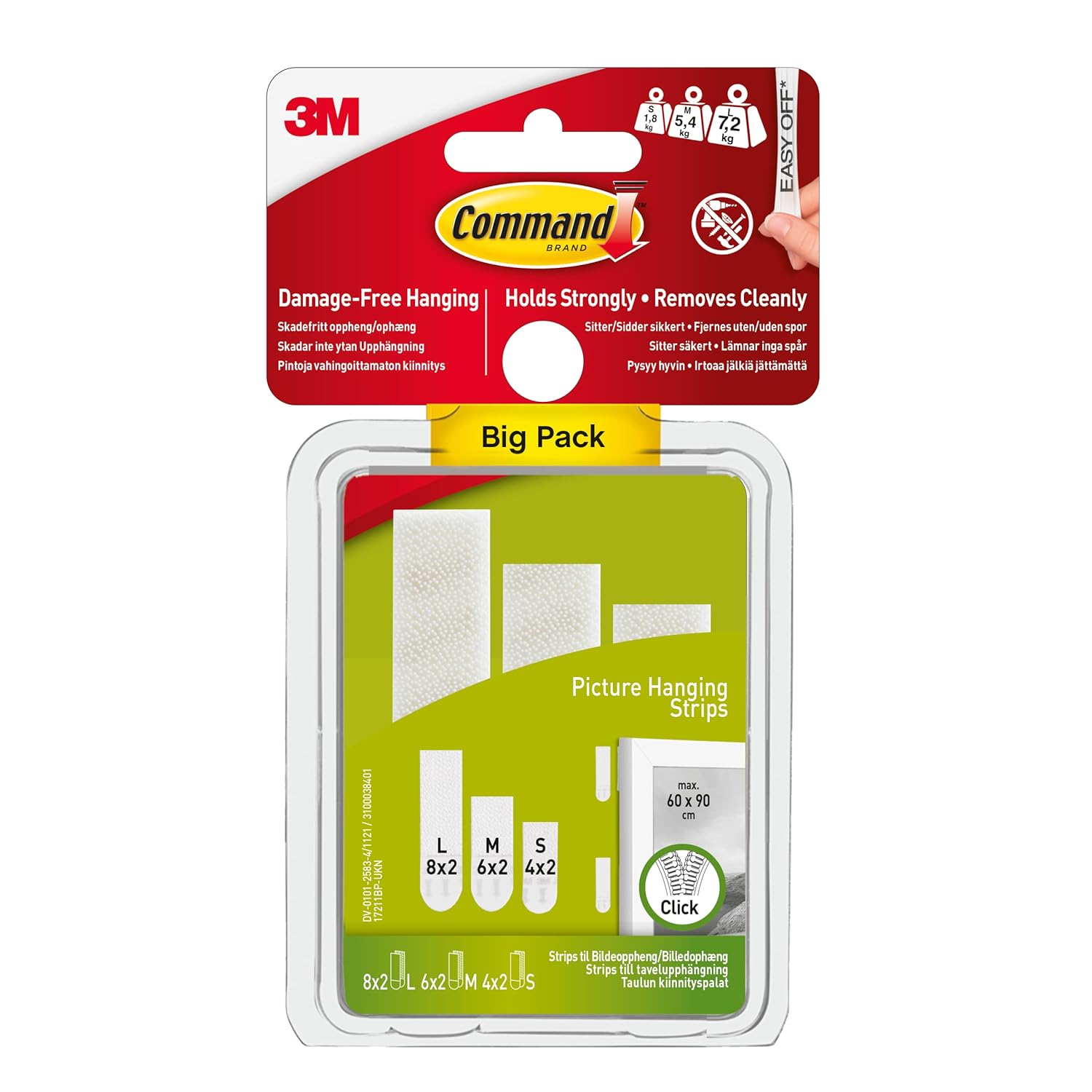Command Picture Hanging Strips, Value Pack - 8 Sets L, 6 Sets M + 4 Sets S of Adhesive Strips - For Hanging Damage Free Framed Photos and Artwork