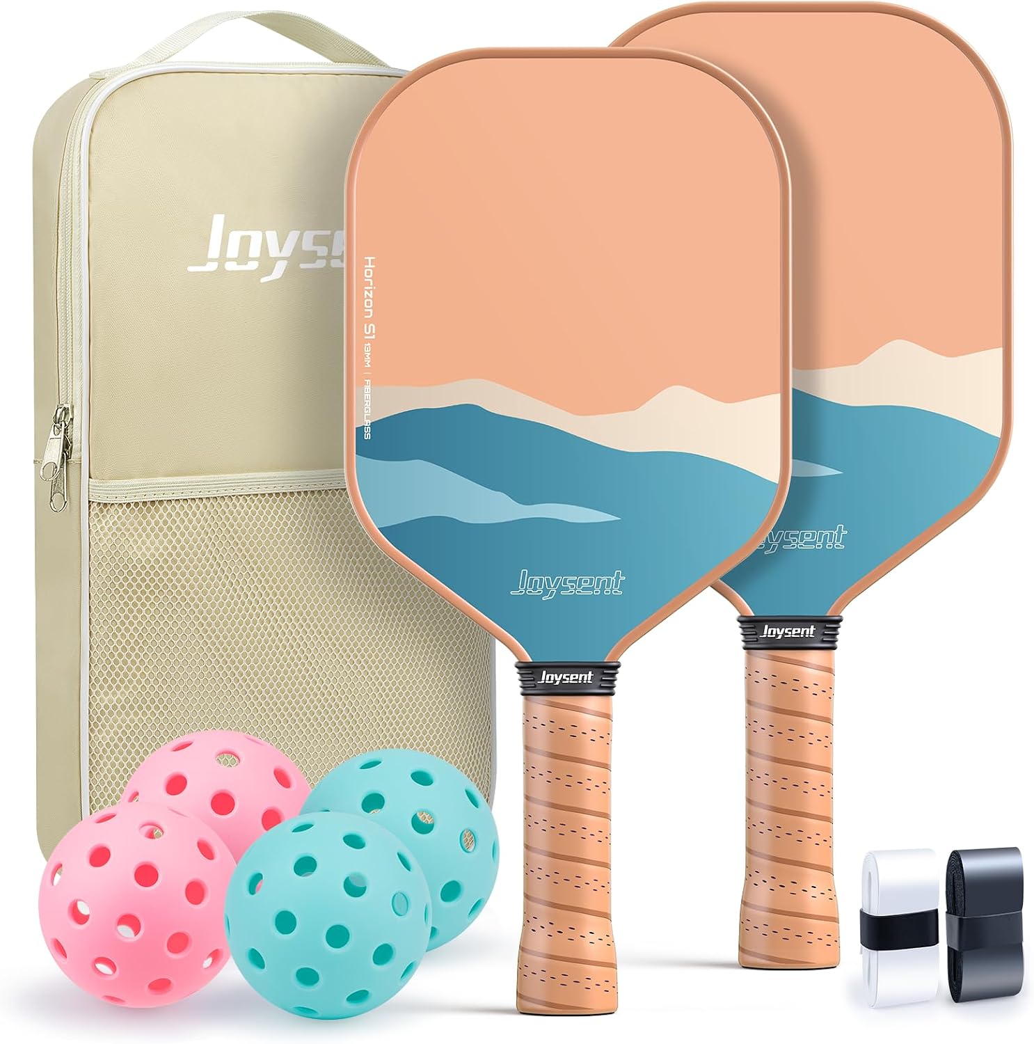 Pickleball Paddles Set of 2, Lightweight Pickleball Racket for Beginner, USAPA Approved Fiberglass Surface Pickleball Set with Non-Slip Comfort Grip