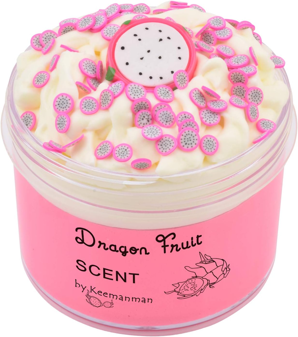 Dragon Fruit Butter Slime, Scented DIY Slime Supplies Kit for Girls and Boys, Stress Relief Toy for Kids Education, Party Favor, Gift and Birthday (7oz)