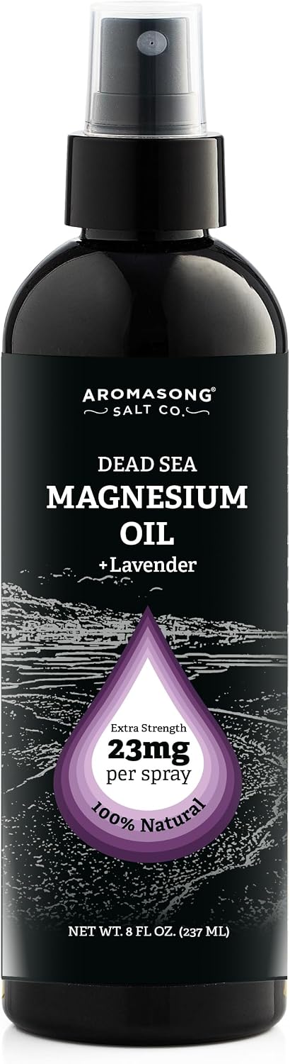 Aromasong Lavender Extra Strength Ultra-Pure Magnesium Spray (23mg in Each Spritz) 8 Oz, Magnesium Oil Spray - Made in The USA - for Leg Discomfort and Promotes a Calm Sleep