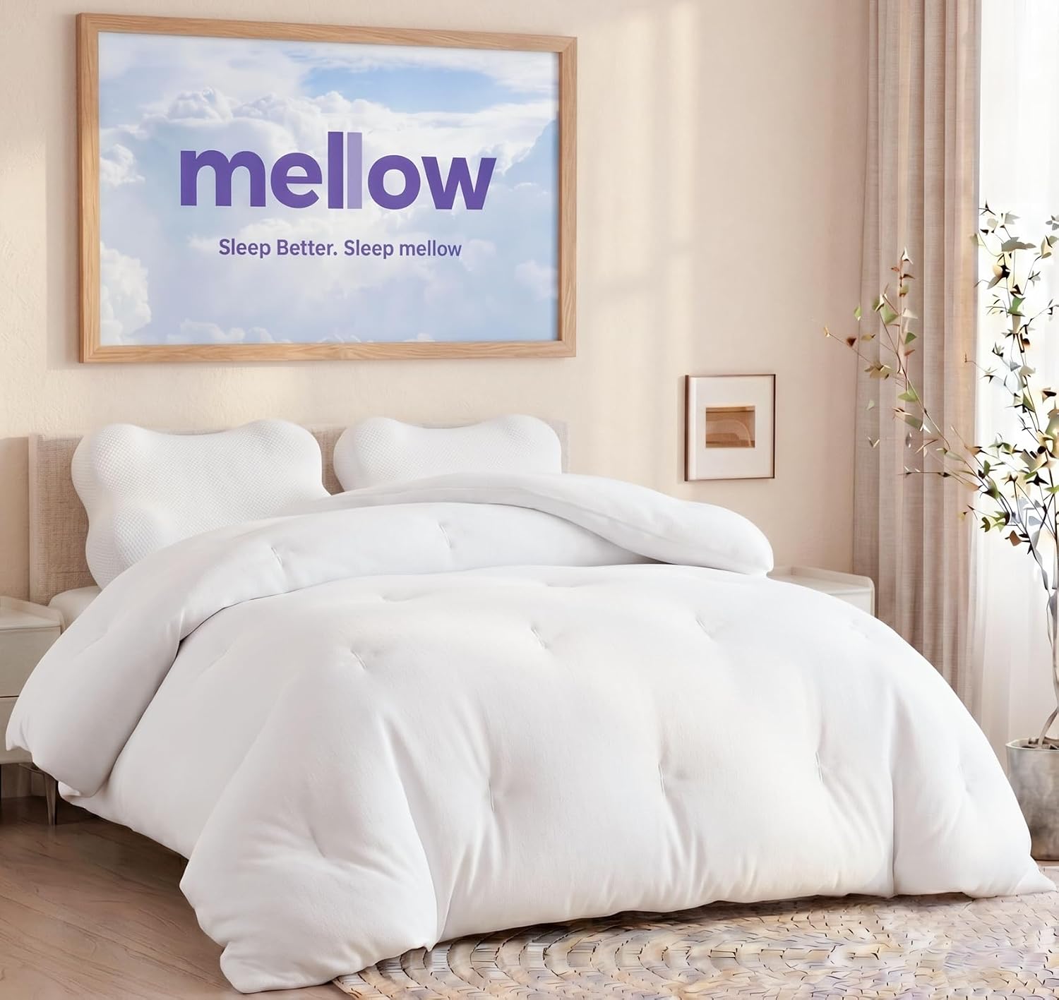 Mellow Marshmellow Comforter King/Cal King, Oeko-TEX Class I Fabric | Extra Fluffy Double-Stuffed Down Alternative Duvet Insert, All-Season Temperature-Balancing and Box-Stitch, Machine Washable