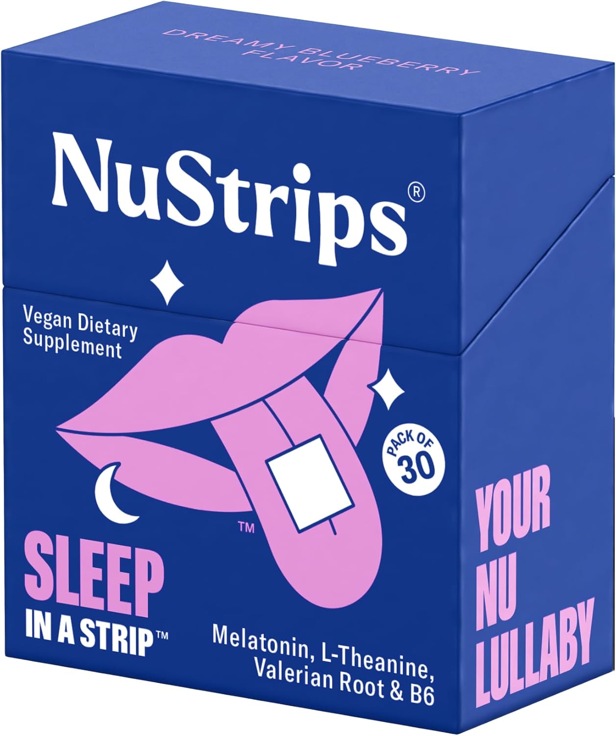 Sleep in a Strip™ | Oral Sleep Strips with 5mg Melatonin, Valerian Root, L-Theanine, and Vitamin B6 | Works Faster Than Gummies | 100% Natural | 30 Individually Wrapped Strips