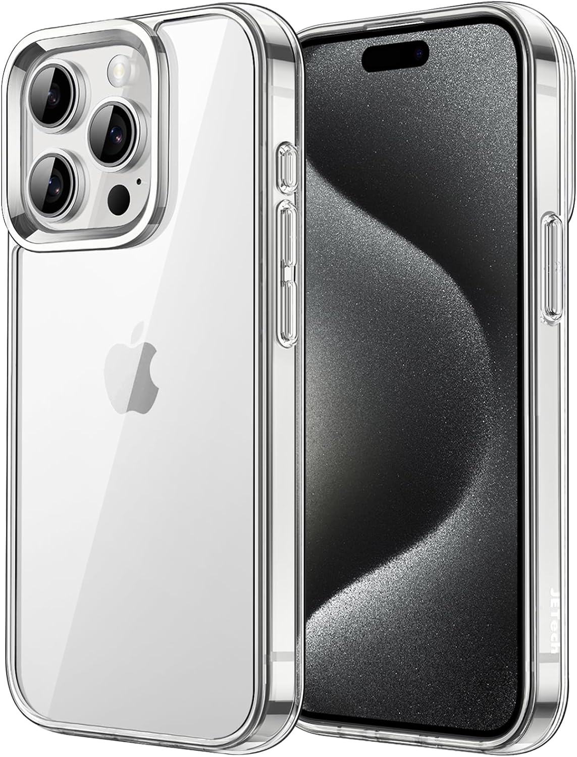 JETech Case for iPhone 15 Pro 6.1-Inch, Non-Yellowing Shockproof Phone Bumper Cover, Anti-Scratch Clear Back (Clear)