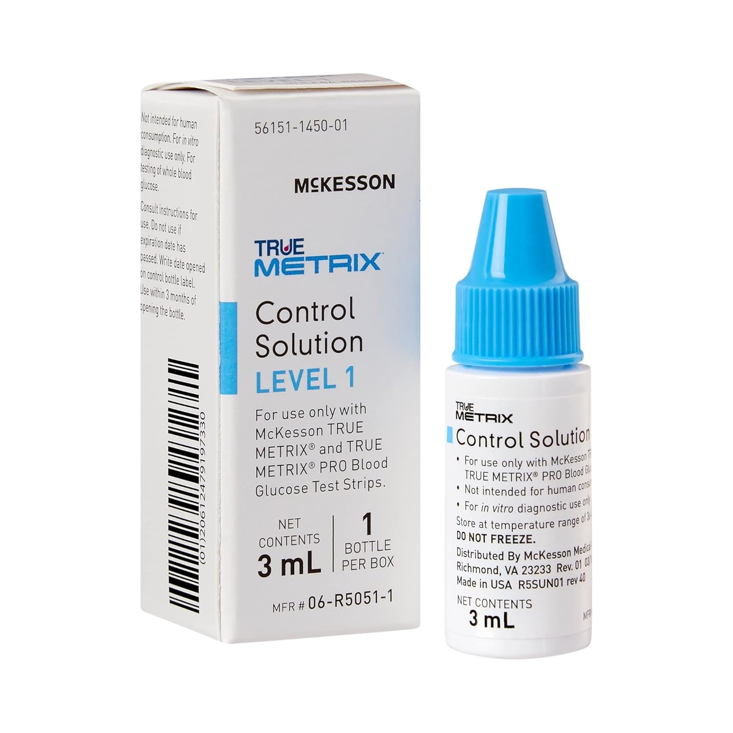 McKesson 06-R5051-1 True Metrix Pro Professional Monitoring Blood Glucose Meter, Control Level 1