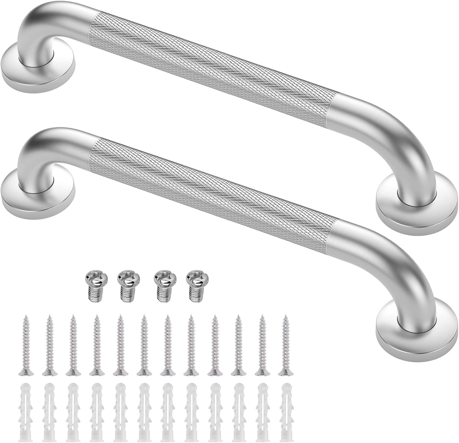 Grab Bars for Shower, 2 Pack 16 in Anti Slip Safety Bath Handle for Senior | Stainless Steel Shower Grab Bars, Handicap Elderly Bathtub and Toilet Bathroom Assist,Safety Grab Bars with Concealed Screws