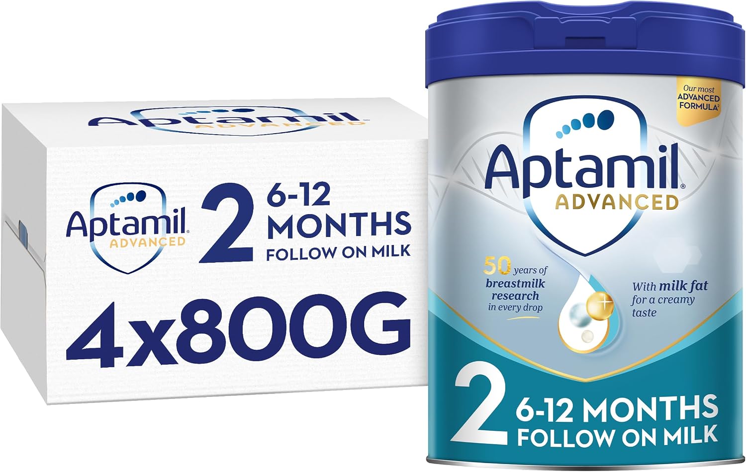 Aptamil Advanced 2 Follow On Baby Milk Powder Formula, 6-12 Months, 800g (