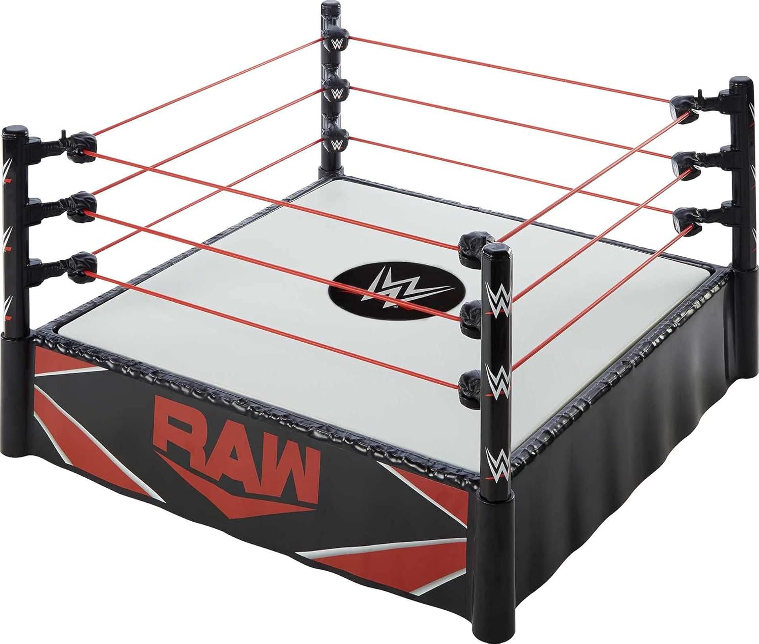 WWE Superstar Ring (14 in) with Spring-Loaded Mat & Real Flex Ropes for Action Figures; Gift for Ages 6 Years Old & Up