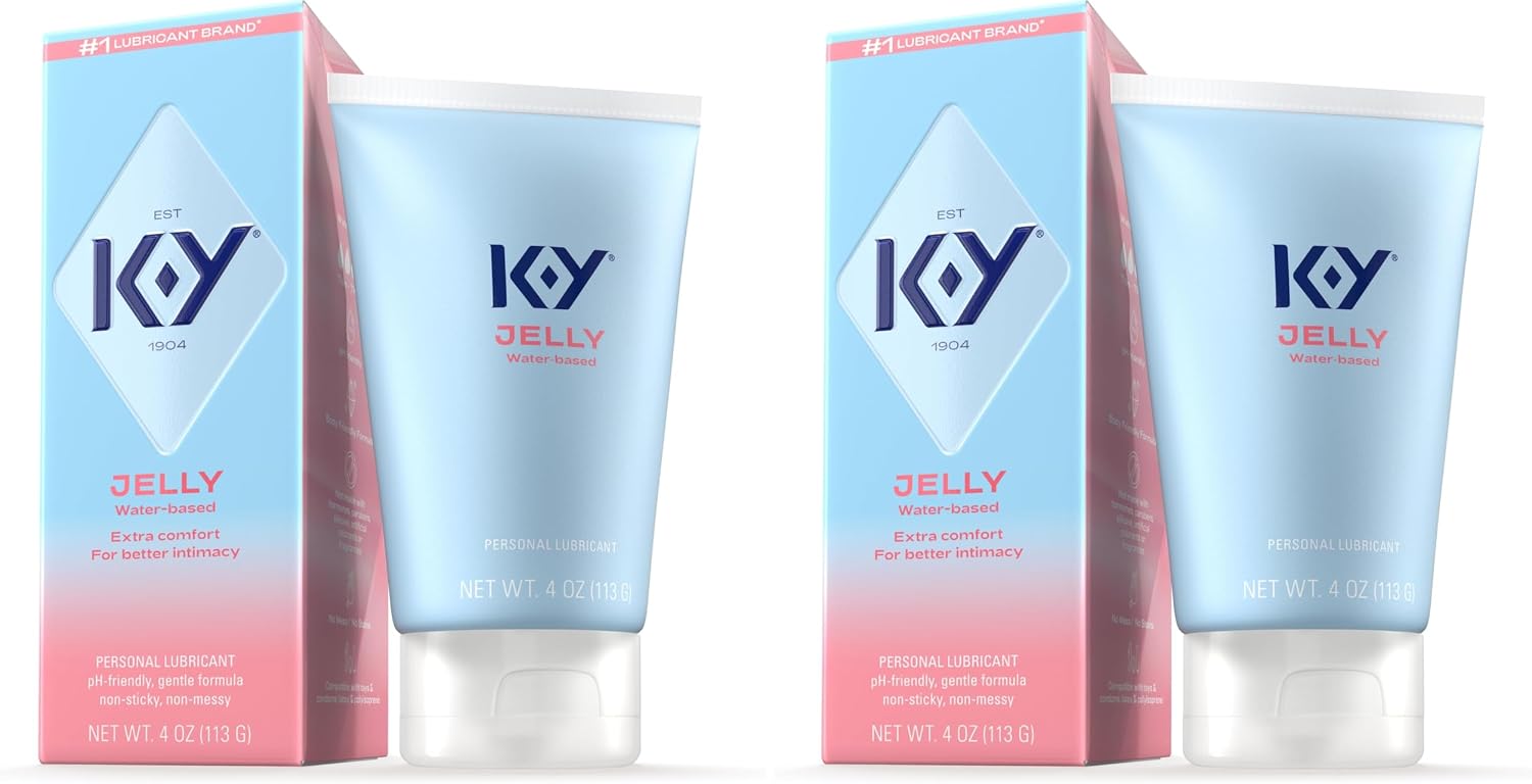 K-Y Jelly Personal Lubricant, Water-Based Formula | Body-Friendly | Safe with Latex Condoms | Safe for Anal Sex | Pack of 2