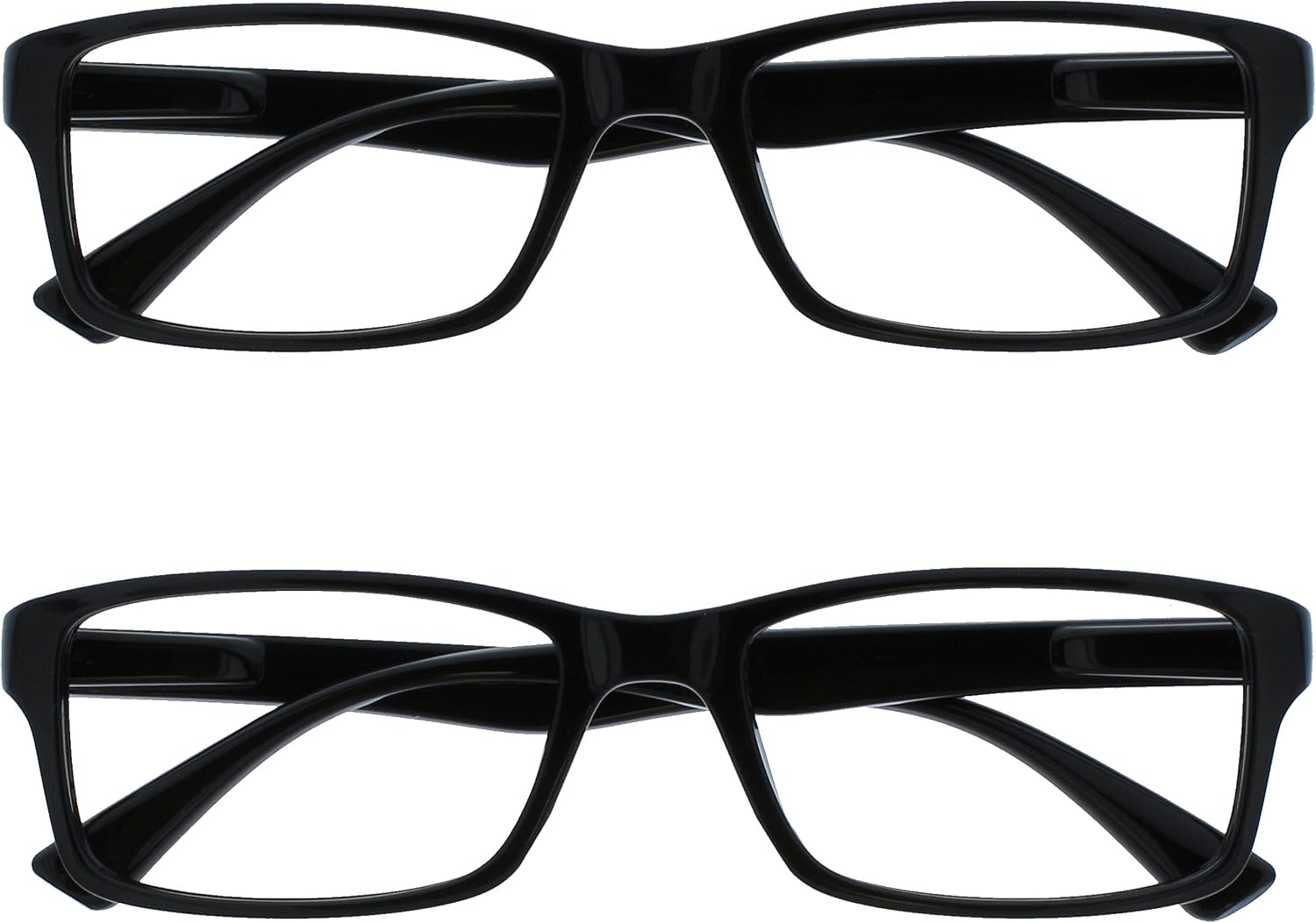 OPULIZE PEP Reading Glasses - Value 2 Packs - All day Readers - Advanced Comfort Classic Rectangular Frame with Spring Hinges & Scratch Resistant Lenses - Mens Womens UVR