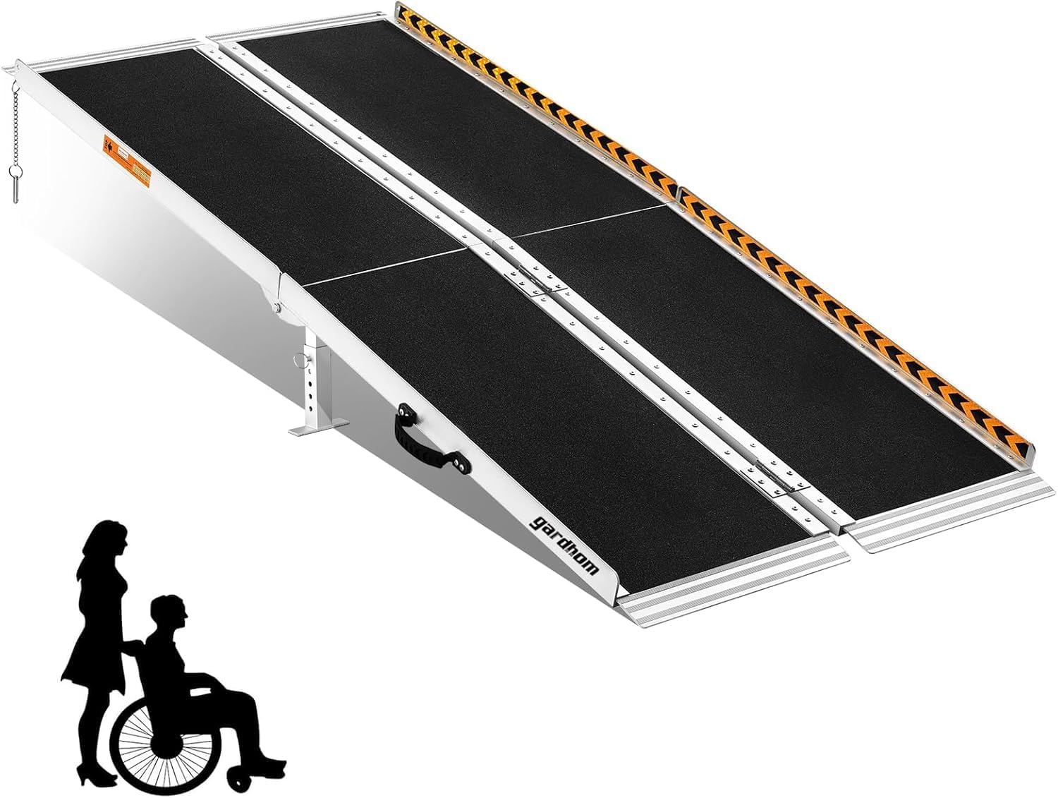Wheelchair Ramps 5FT, gardhom Foldable Ramps for Wheelchairs Portable Aluminum 362kg Capacity Wheelchair Ramp for Home Entrance Threshold Doorways