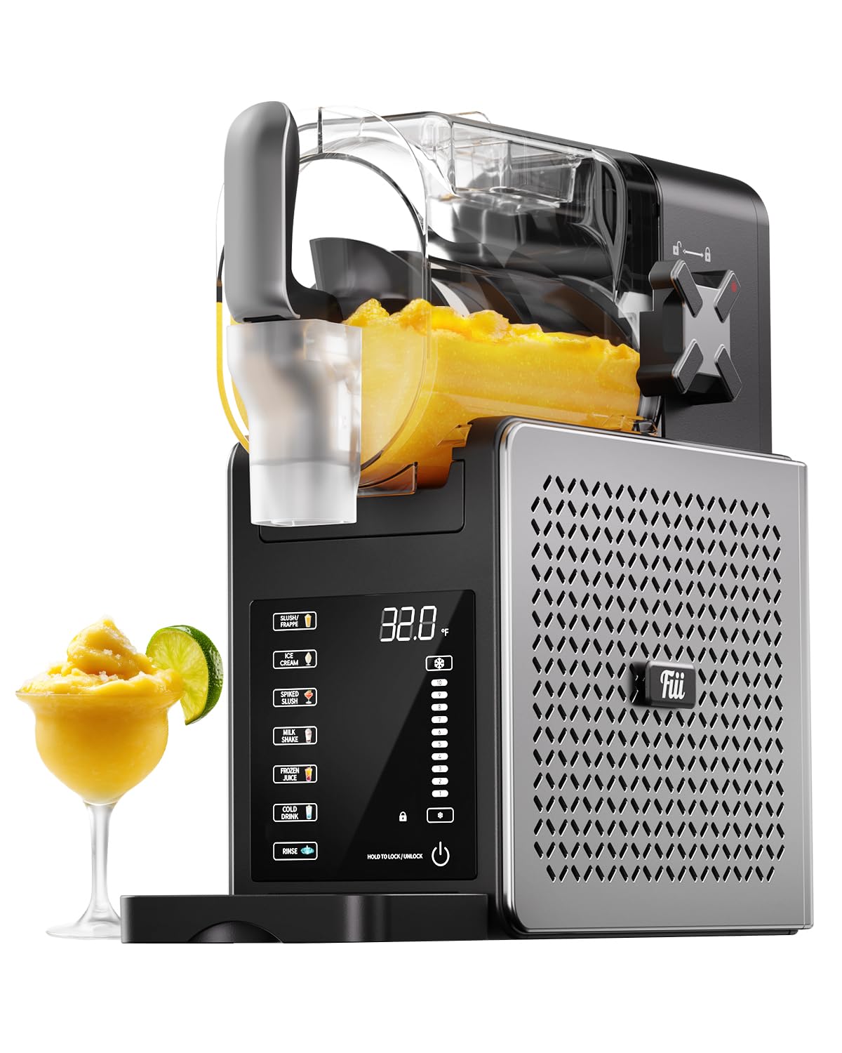 Fiii Slushie Machine 92 oz, Slushy Machine for Home, 6 Preset Programs, Quiet Operation, LED Display, Auto-Clean, No Ice Needed, Perfect for Milkshakes, Margarita Smoothie, Frappes and More