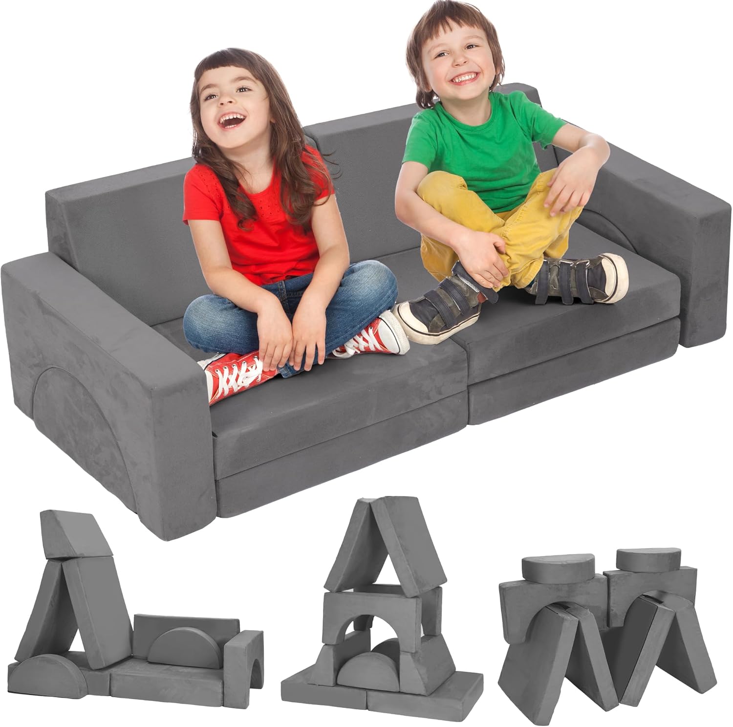 Rengue 8pcs Kids Couch (Grey)