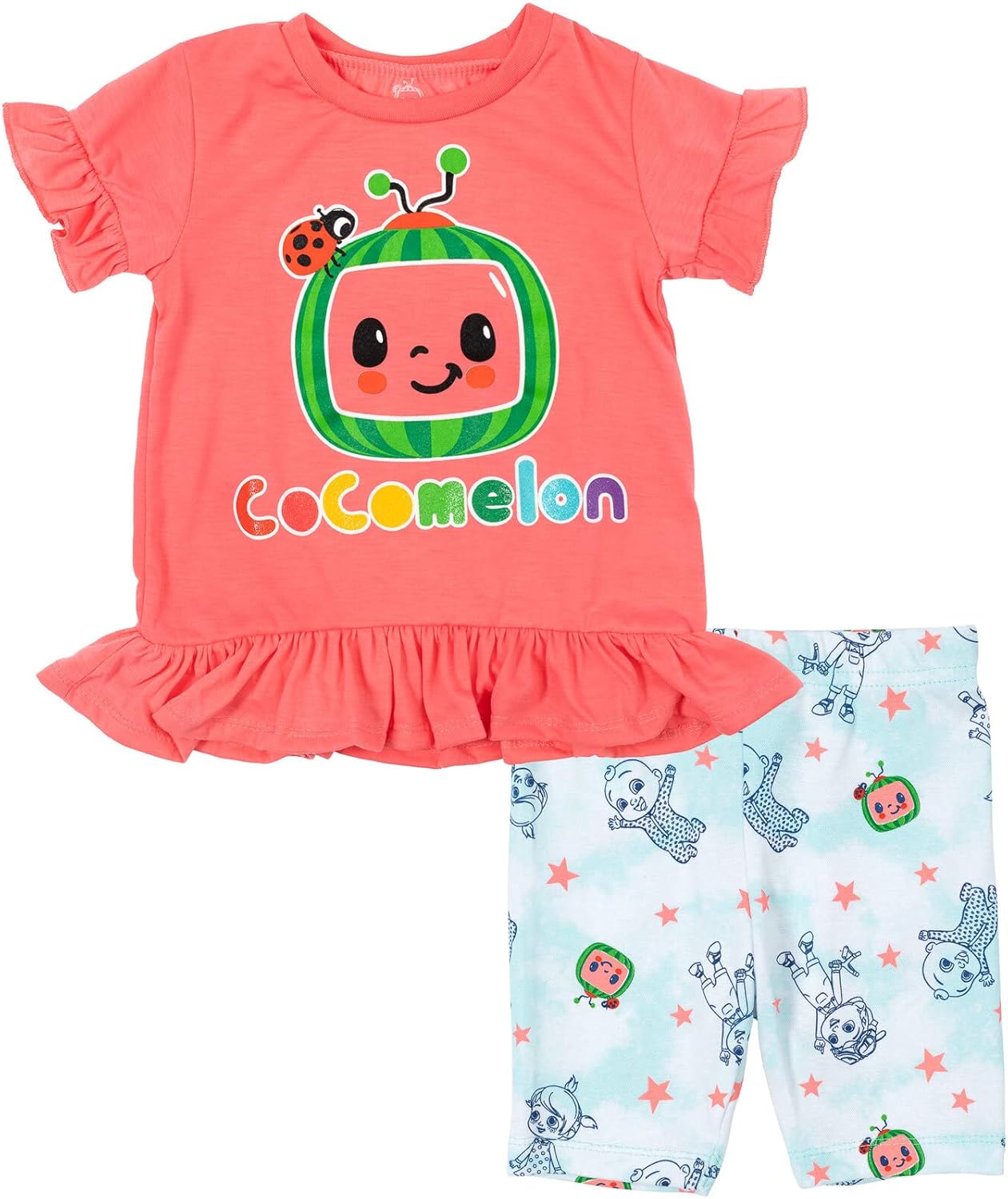 CoComelon JJ Yoyo Tomtom T-Shirt and Shorts Outfit Set Infant to Toddler