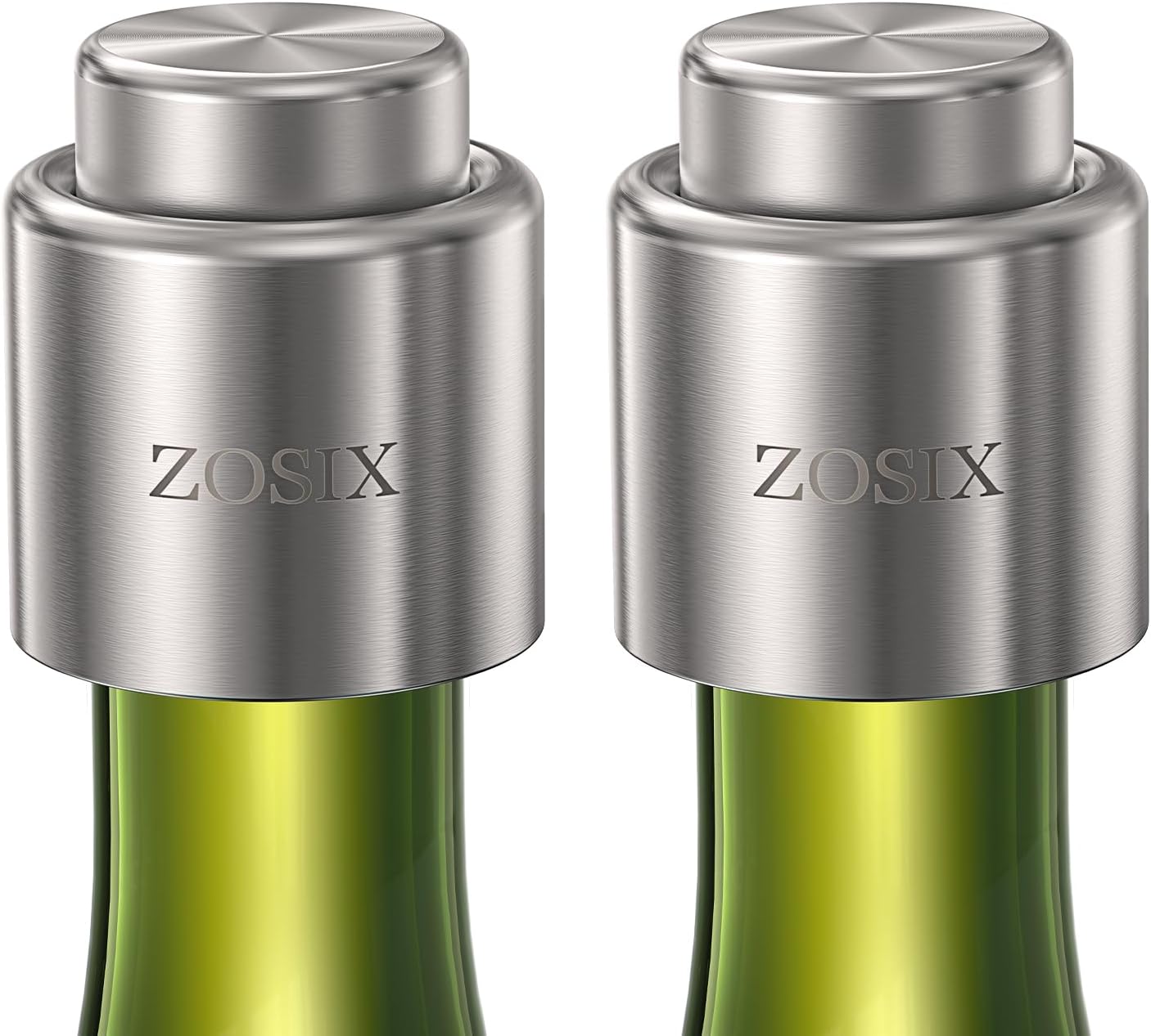 [2 Pack] Wine Stopper - Stainless Steel, 100% Leak-Proof, Reusable Premium Wine Saver Accessories Gift
