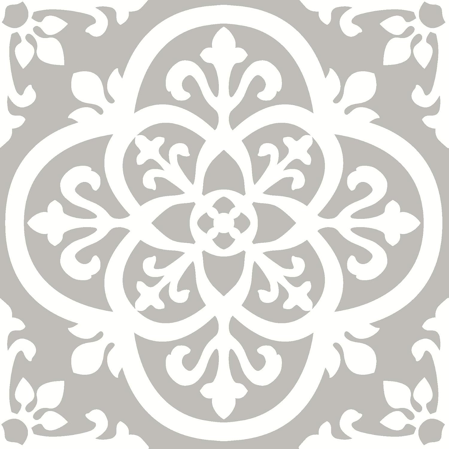 WallPops FP2942 Medina Peel & Stick Floor Tiles, Grey,12 x 12 inches
