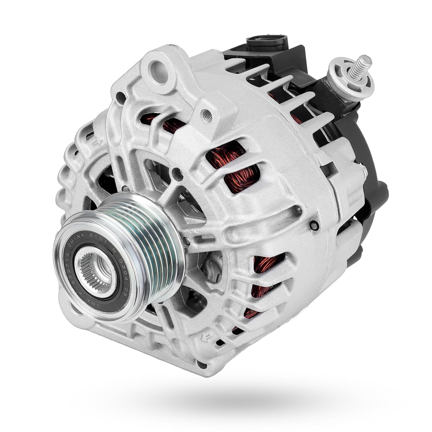 New Alternator Replacement Compatible with Nissan 2007-2012 Altima, 2007-2012 Sentra, 2011-2013 Rogue, 2014 2015 Rogue Select L4, 110A 6-Decoupler Pulley, Replace# AL2407X AVA0074 23100-JA02A