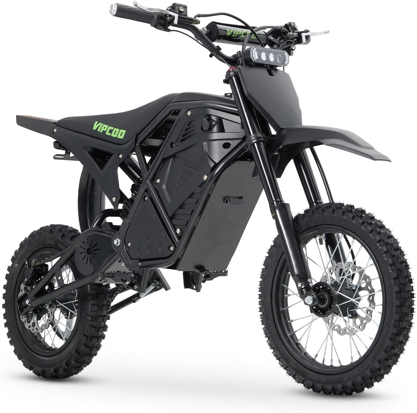 VIPCOO H3 Electric Dirt Bike for Adults/Teens.220N·M Electric Dirt Bike.48V 23AH Detachable Battery Range 60KM.14/12" All-Terrain Tyres.Front and Rear Dual Suspension System.