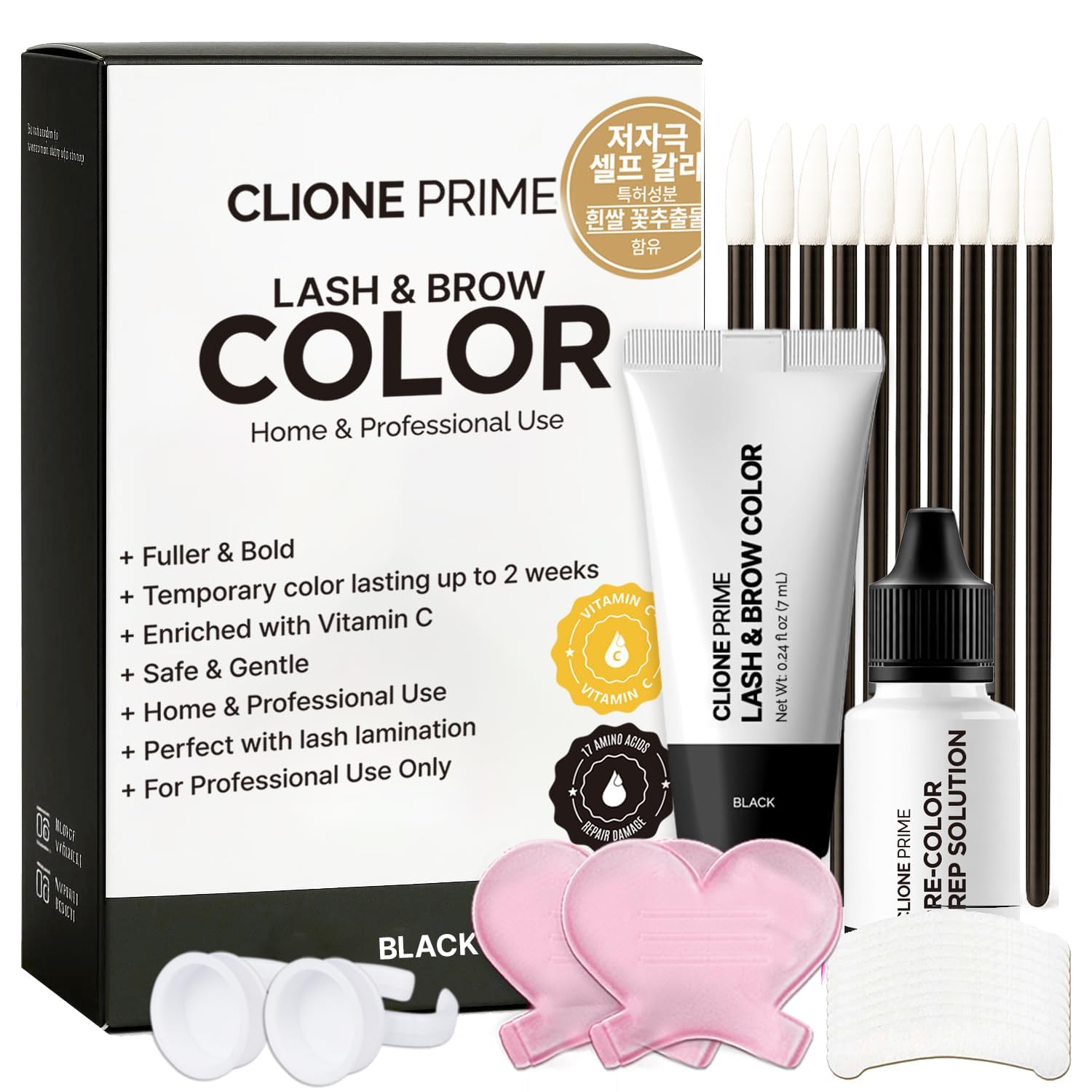 Korean Eye Brow Color Kit - Eye Lash Color Kit Brow Color for Eyebrows Lash Color Black