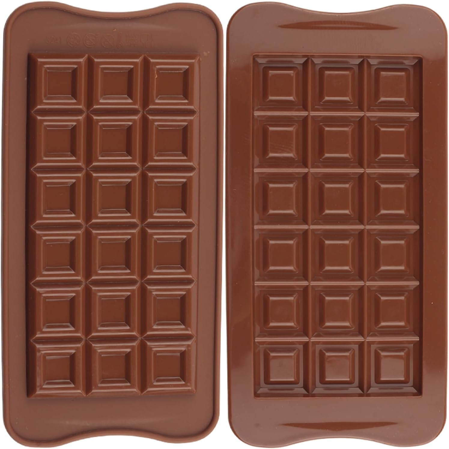 18 Cavity Chocolate Tablet Bar Silicone Molds For Chocolate