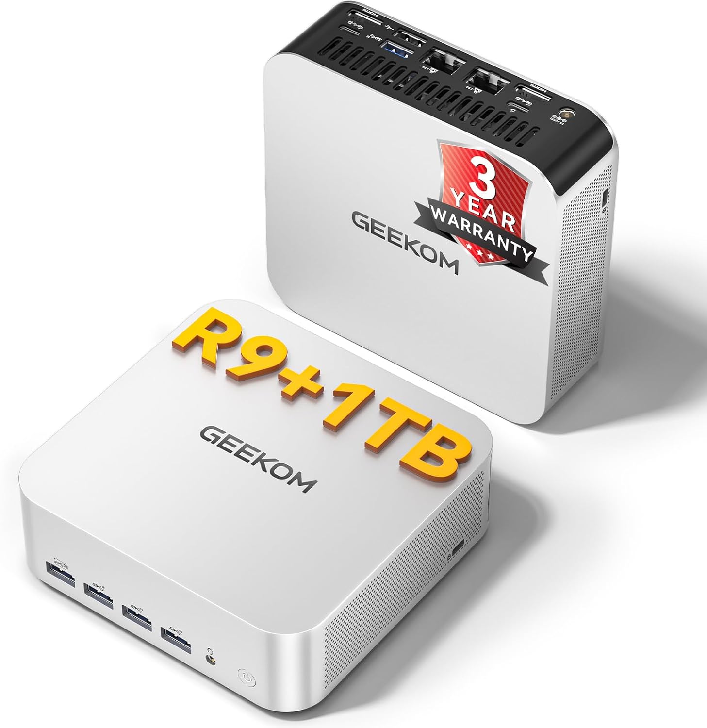 GEEKOM [2026 Edition Multitasking Mini PC AI A7 MAX with AMD Ryzen 9 7940HS(Beats 8745HS) 16GB DDR5 &1TB SSD(Expandable) Radeon 780M Gaming Mini Computers for Creator&Office|3-Year Coverage|8K|USB4