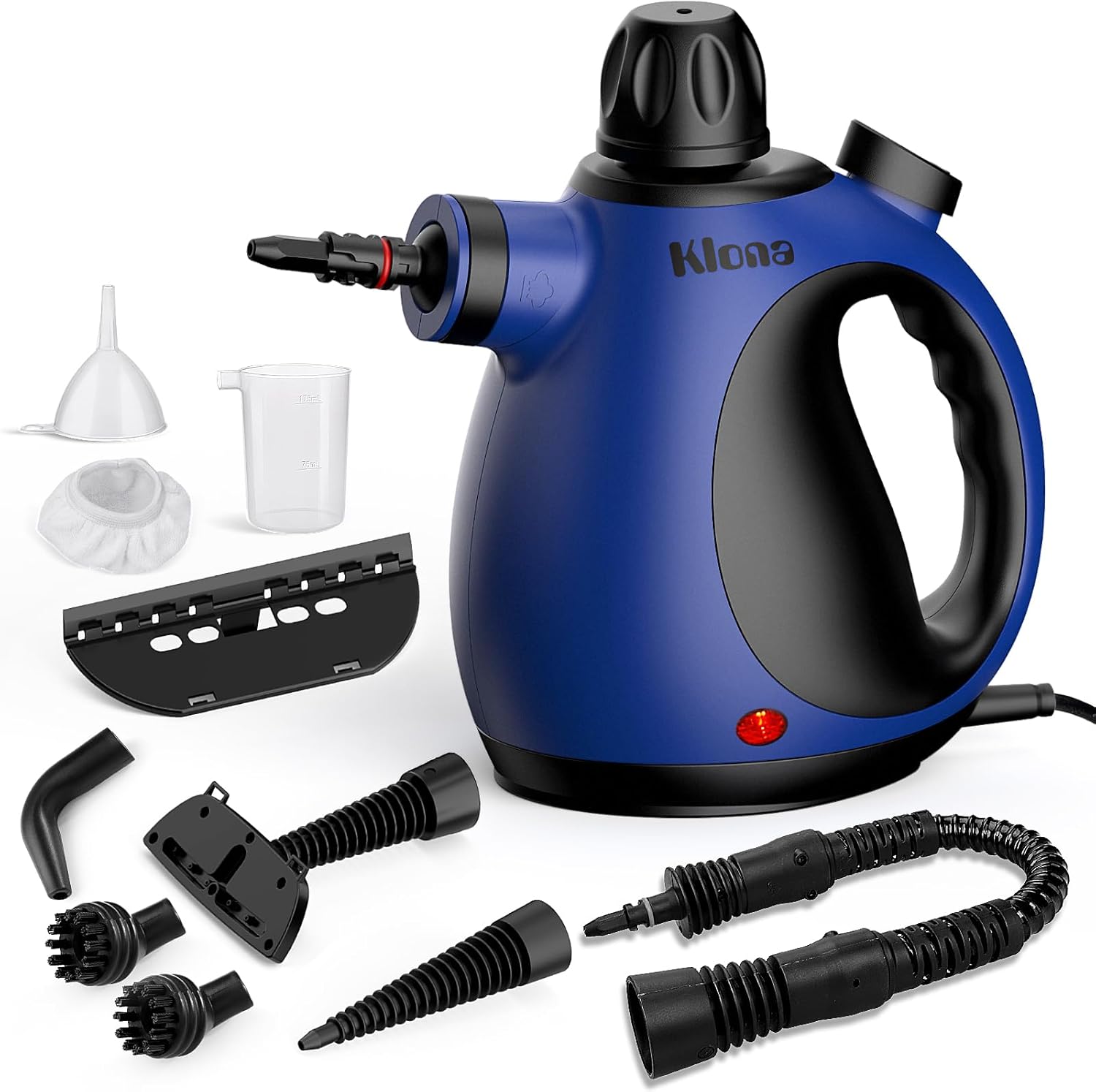 Klona Steam Cleaner, Multi-Purpose Steam Cleaner Handheld with 10 Accessories for Removing Steam Cleaning for All Dirt, Upholstery Furniture, Sofa, Tiles, Floor, Window, Car, Upholstery, Bathroom-blue