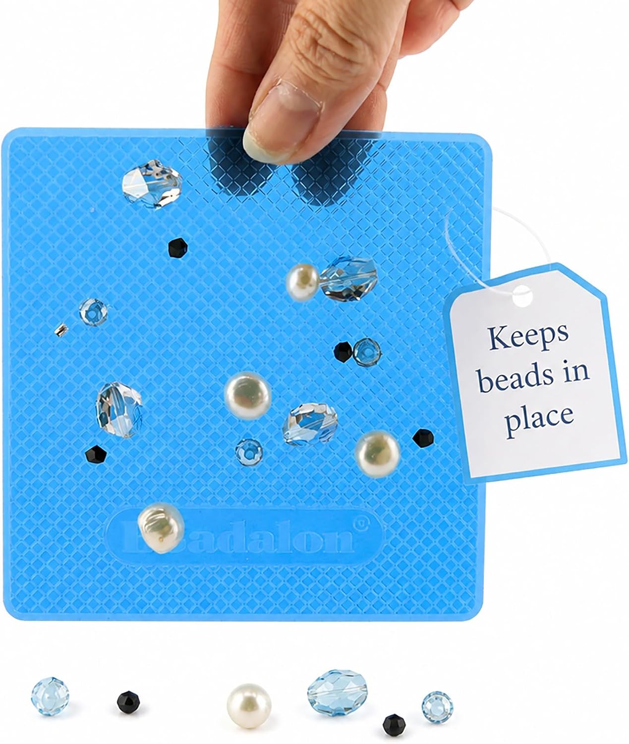 Beadalon Tacky Bead Mat - Compact Size, 4.25 Inch x 4.25 Inch, Blue