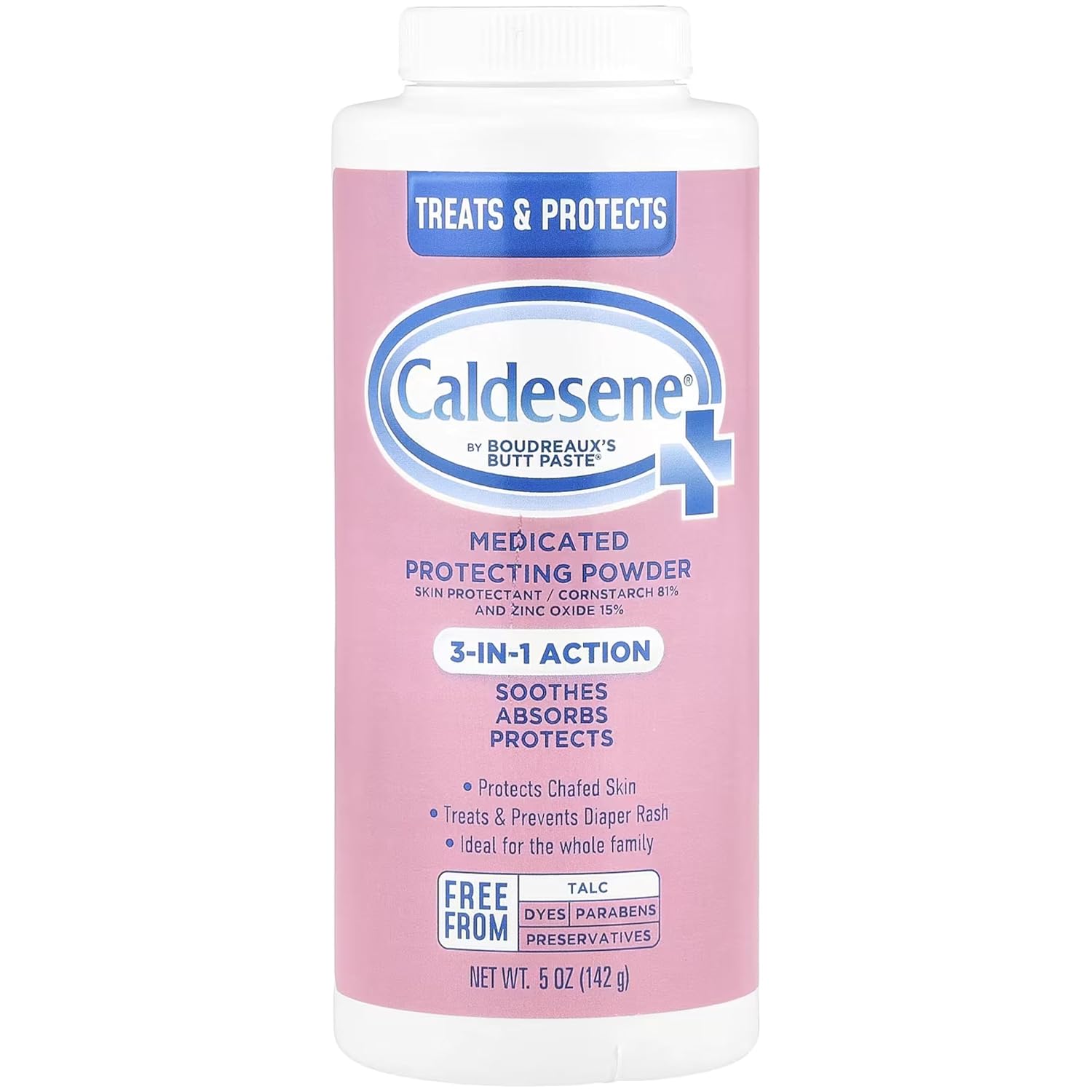Caldesene Medicated Protecting Powder with Zinc Oxide & Cornstarch-Talc Free, 5 Ounce (2 Pack)