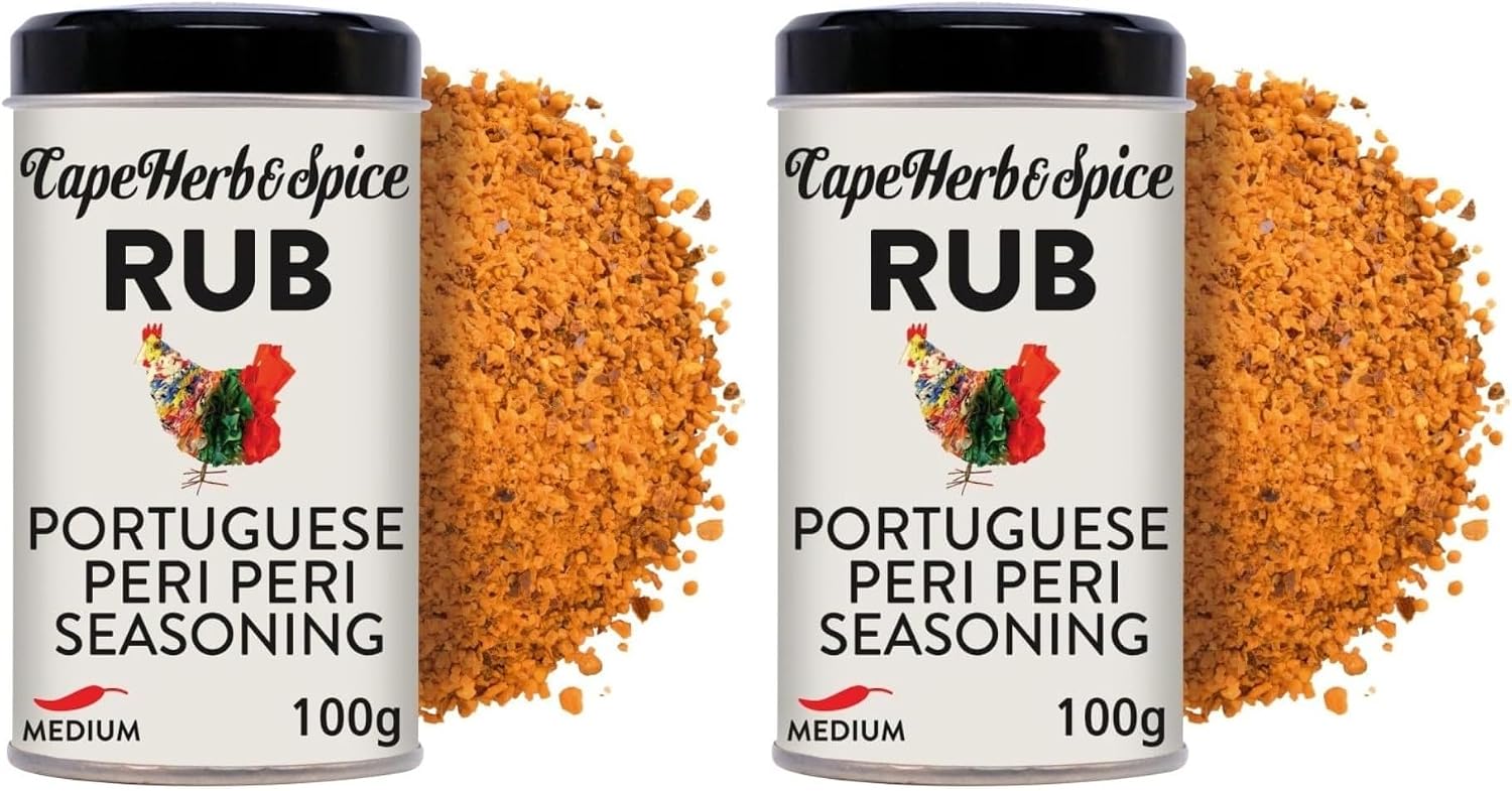 Cape Herb & Spice Portuguese Peri Peri Rub, Medium, 100 g Tin (2-Pack)