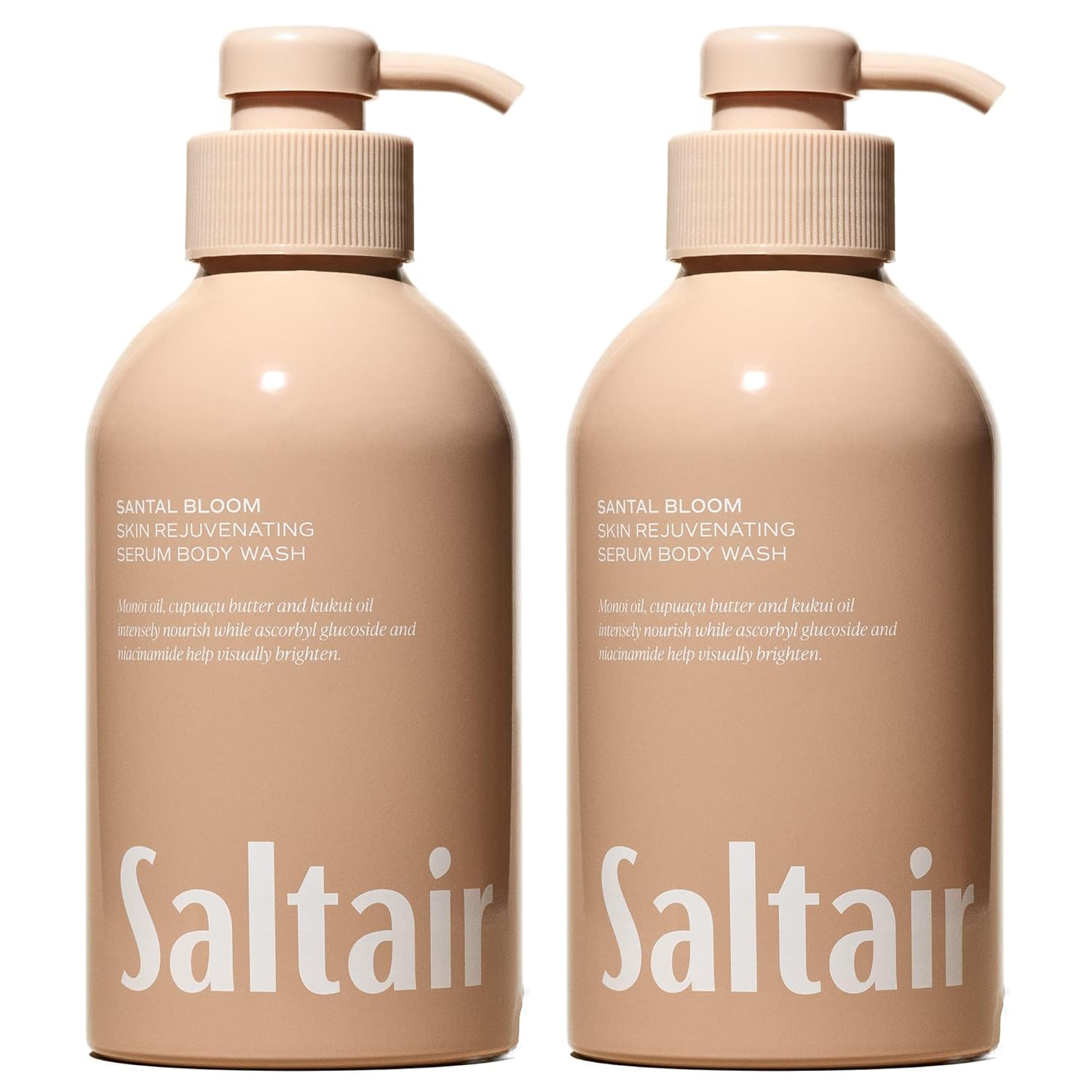 Saltair Body Wash 2-Pack – Santal Bloom – Moisturizing Body Wash with Monoi Oil and Cupuacu Butter – Scented Shower Gel for Women and Men – 2x 17oz – Vegan, Cruelty-Free, Paraben-Free