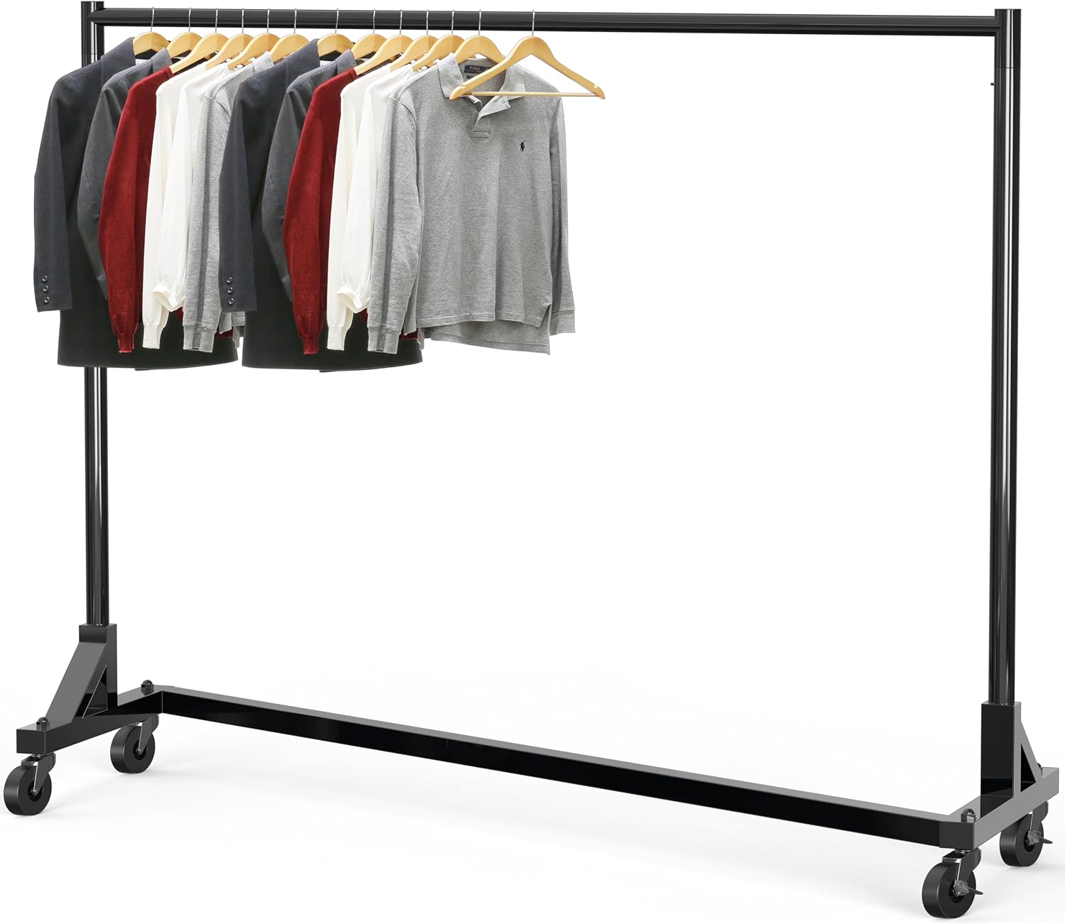 Simple Houseware Industrial Grade Z-Base Garment Rack, 63" W/500Lb, Black