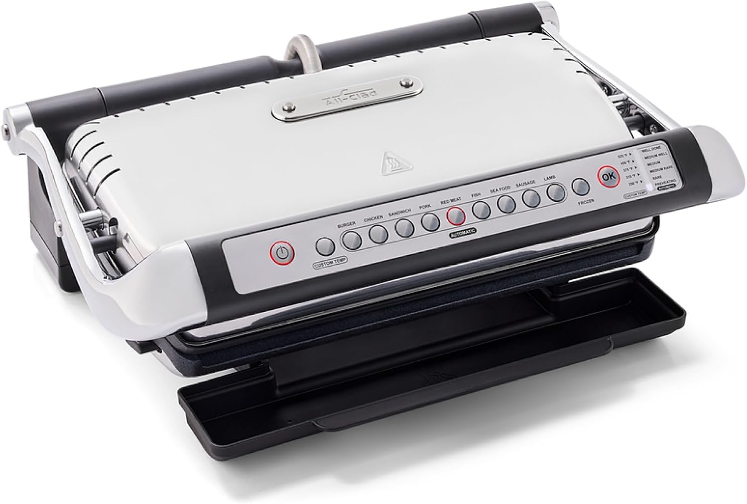 All-Clad Electric Indoor Grill, AutoSense Stainless Steel Panini Grill Press Sandwich Maker, Automatic 1800W Smokeless, Removable Plates, Dishwasher Safe