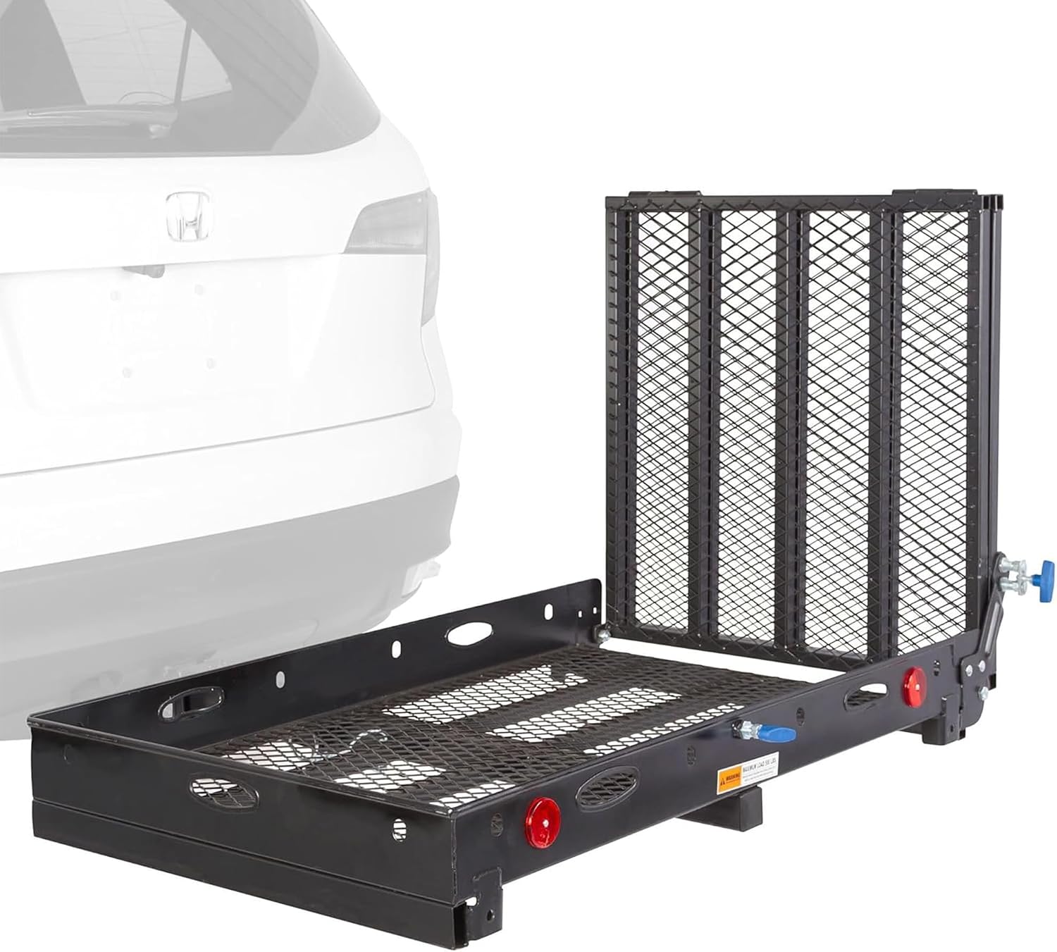 Silver Spring 48" x 28" Steel Scooter Wheelchair Carrier w/60 Ramp, 500 lb. Cap, Folding, Hitch Mount