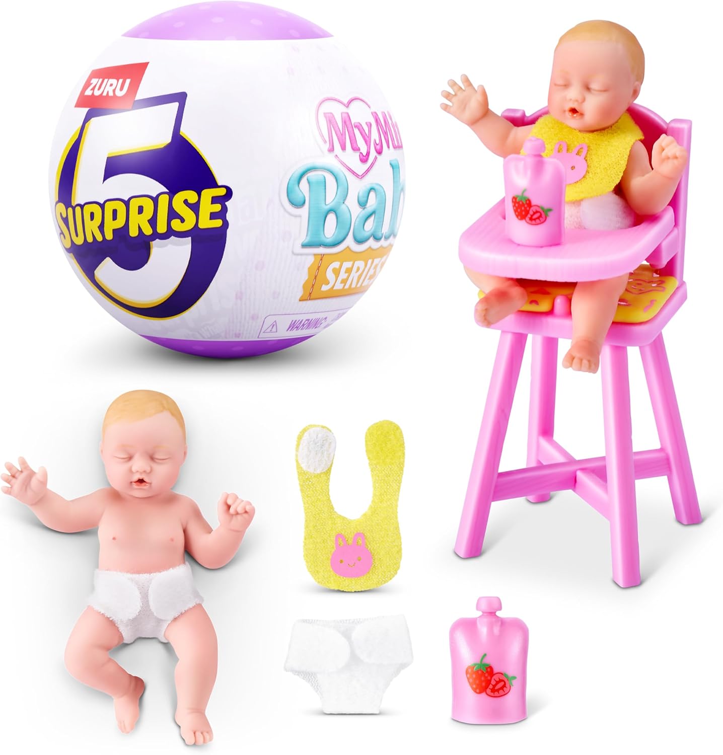 5 Surprise My Mini Baby Series 2 by ZURU, Collectible Mystery Capsule, Toy for Girls, Realistic Miniature Baby, Playset and Accessories (Single Capsule)