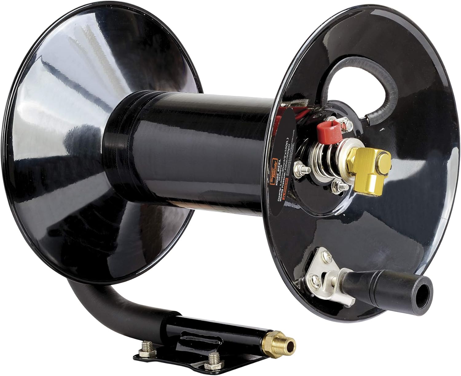 SuperHandy Air Hose Hand Crank Reel Retractable 3/8" Inch x 30m Heavy Duty Steel Construction Locking Spring Max Working Pressure 300 PSI / 20 BAR (Hose Not Included)
