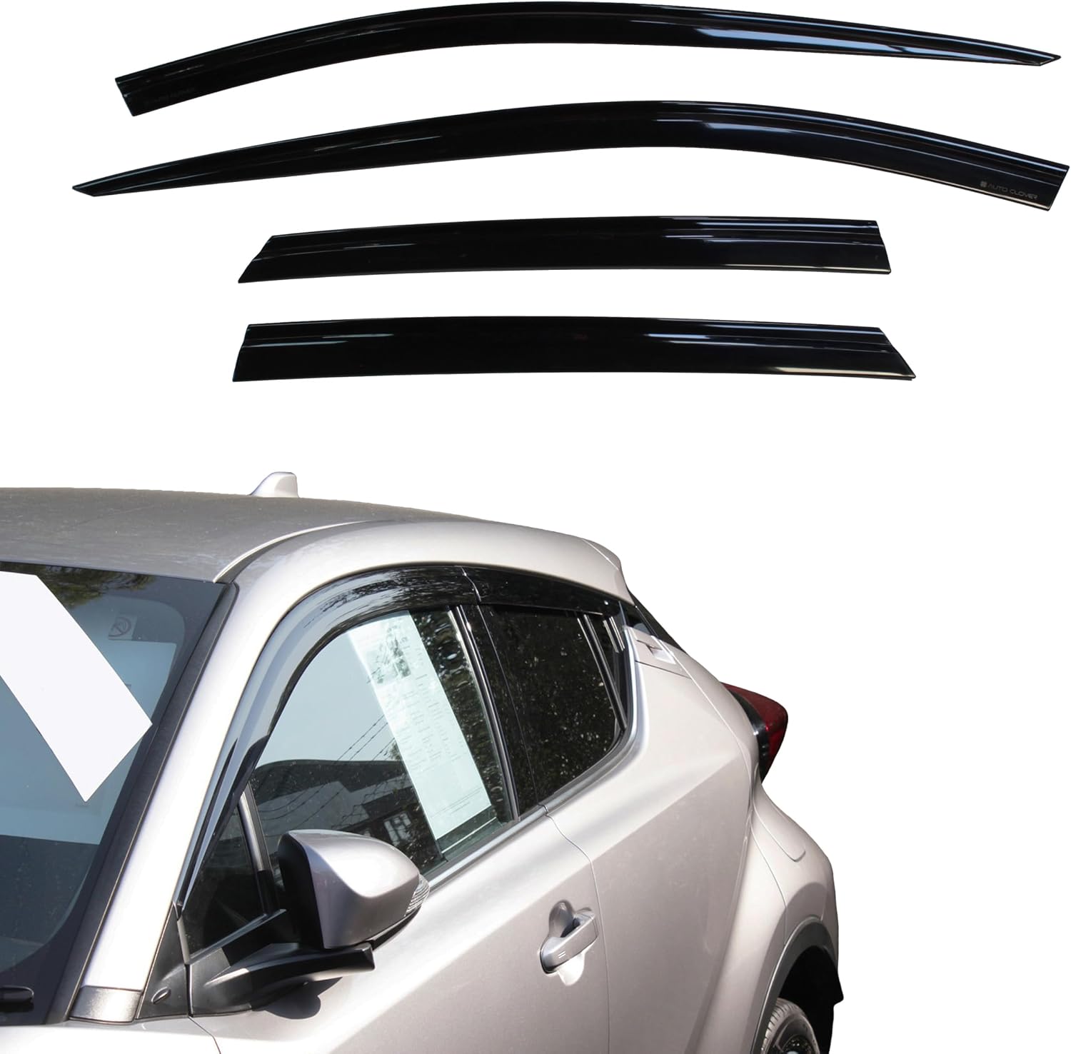 Auto Clover Wind Deflectors Set for Toyota C-HR 2016-2023 (4 pieces)