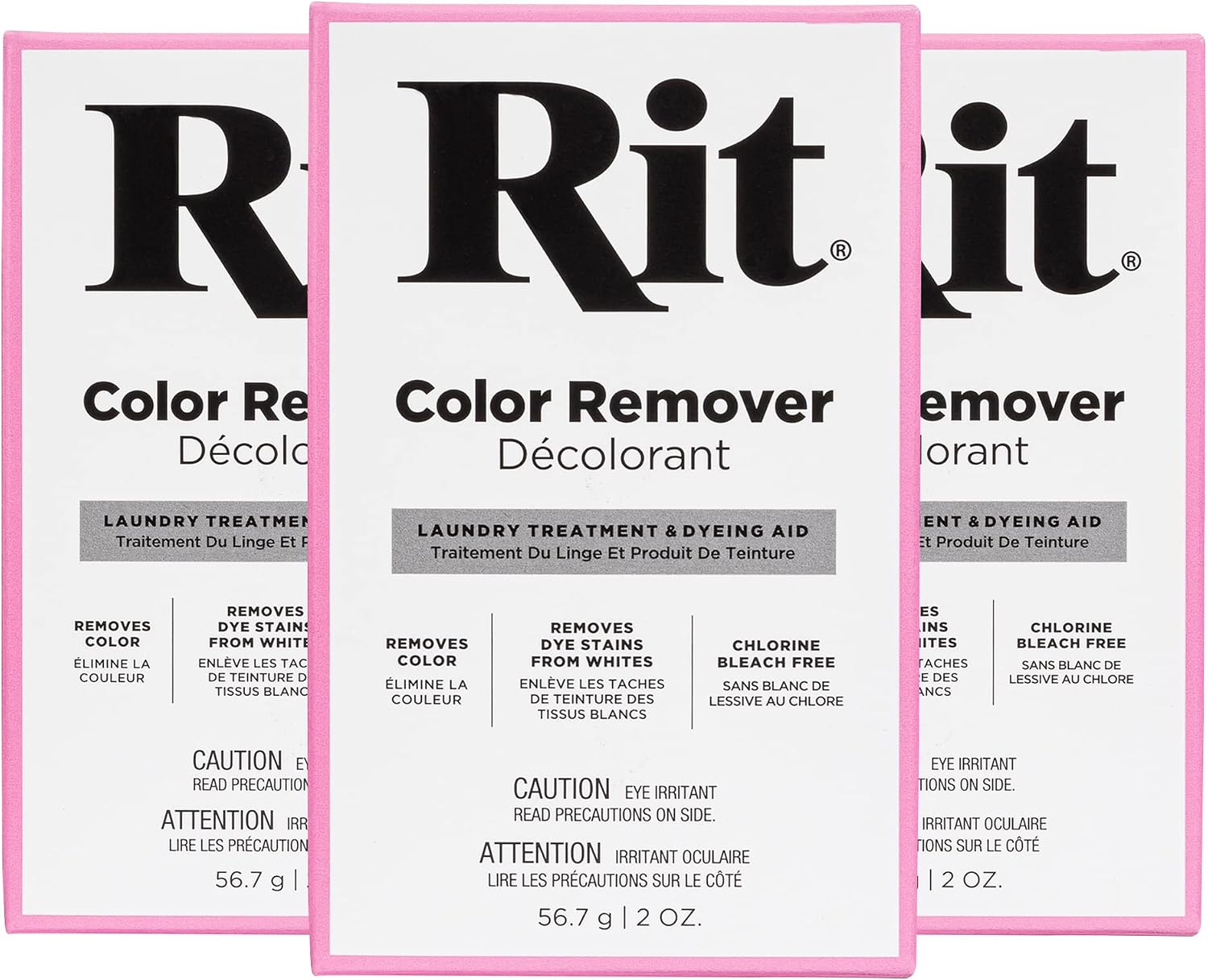 Rit Dye Laundry Treatment Color Remover Powder, 2 oz, 3-Pack