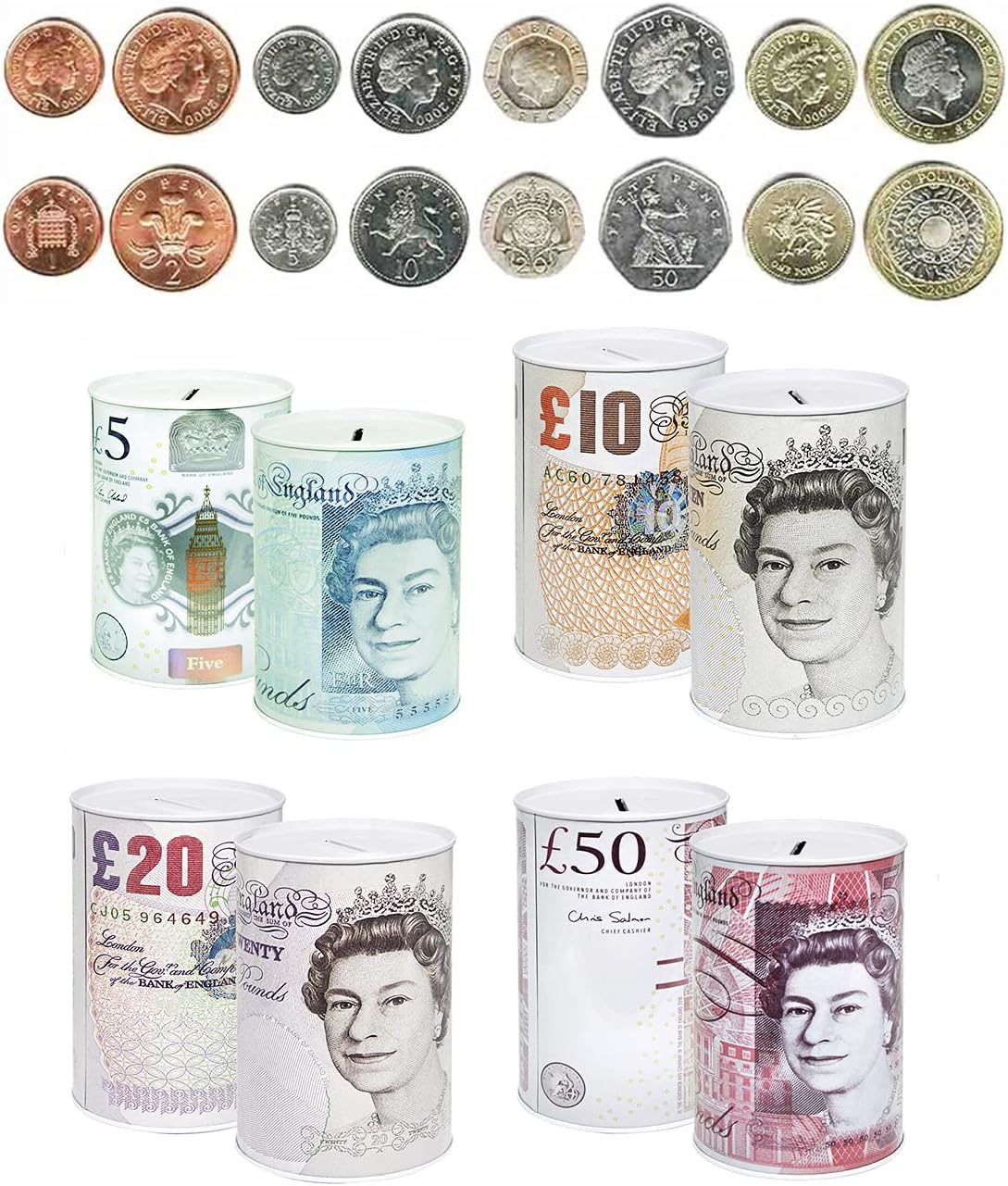 HK Online Random Sterling Bank Note Money Tin Piggy Bank
