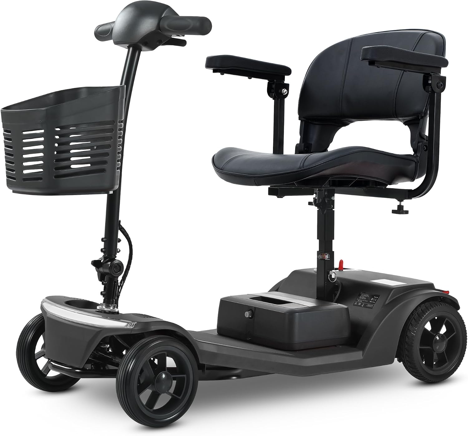 Discover Mobility Pilot 2026 Design Portable Mobility Scooter, 4mph, 136kg Weight Capacity, LED Headlight, Removable Battery (Black)
