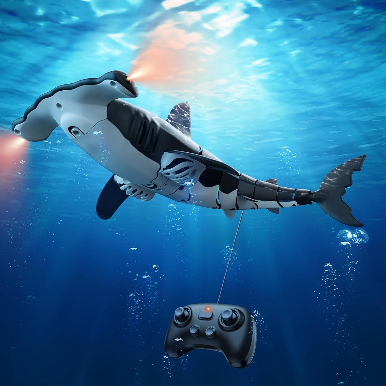 Remote Control Shark Toys High Simulation, Summer Water Toys for Kids, Ideal Gifts for Boys Ages 6+, Party Fun Games for Pool & Bath (Gray)