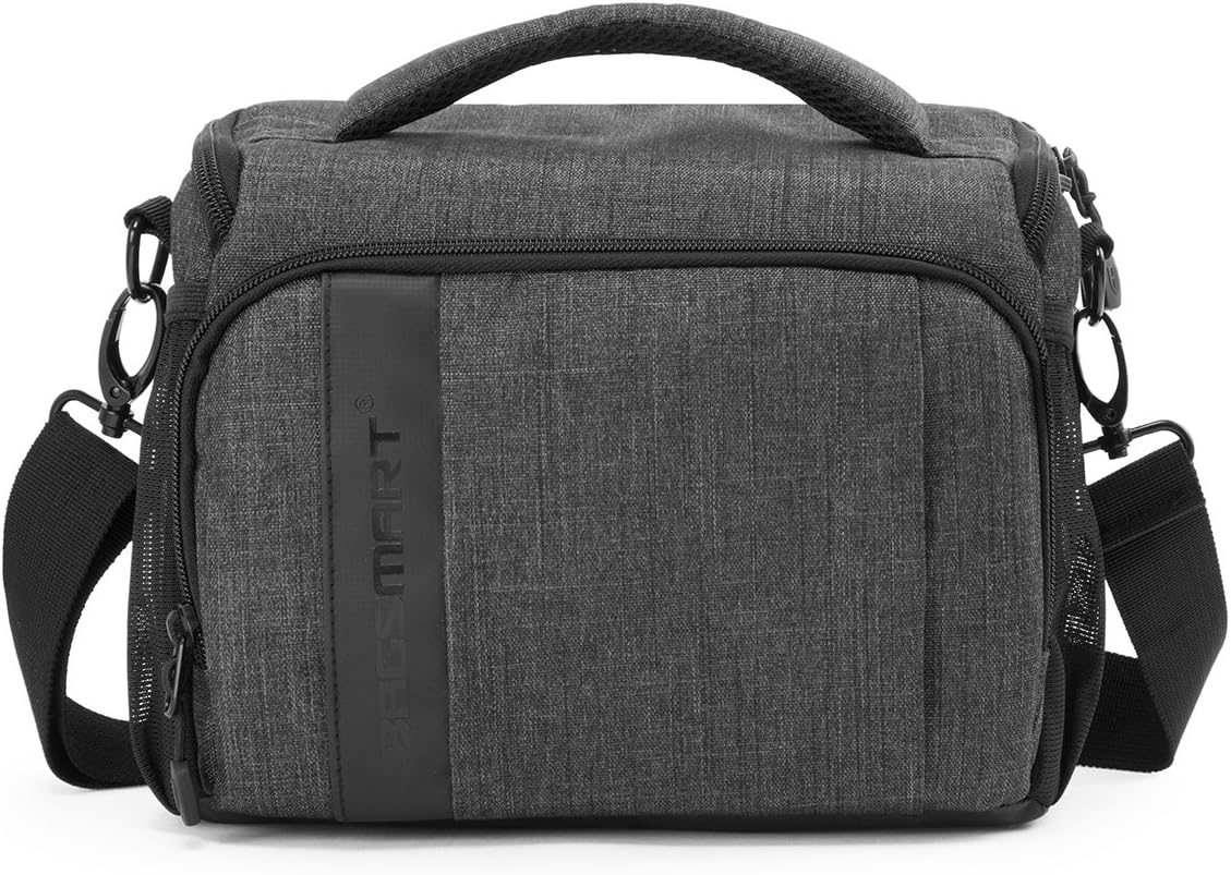 bagsmart SLR Camera Bag Small Shoulder Strap with Rain Cover