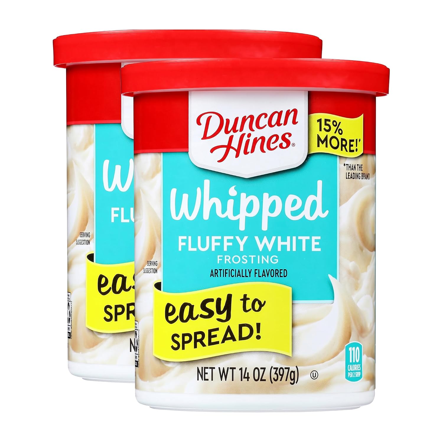 Duncan Hines Whipped Fluffy White Flavored Frosting, 14 oz. (Pack of 2)