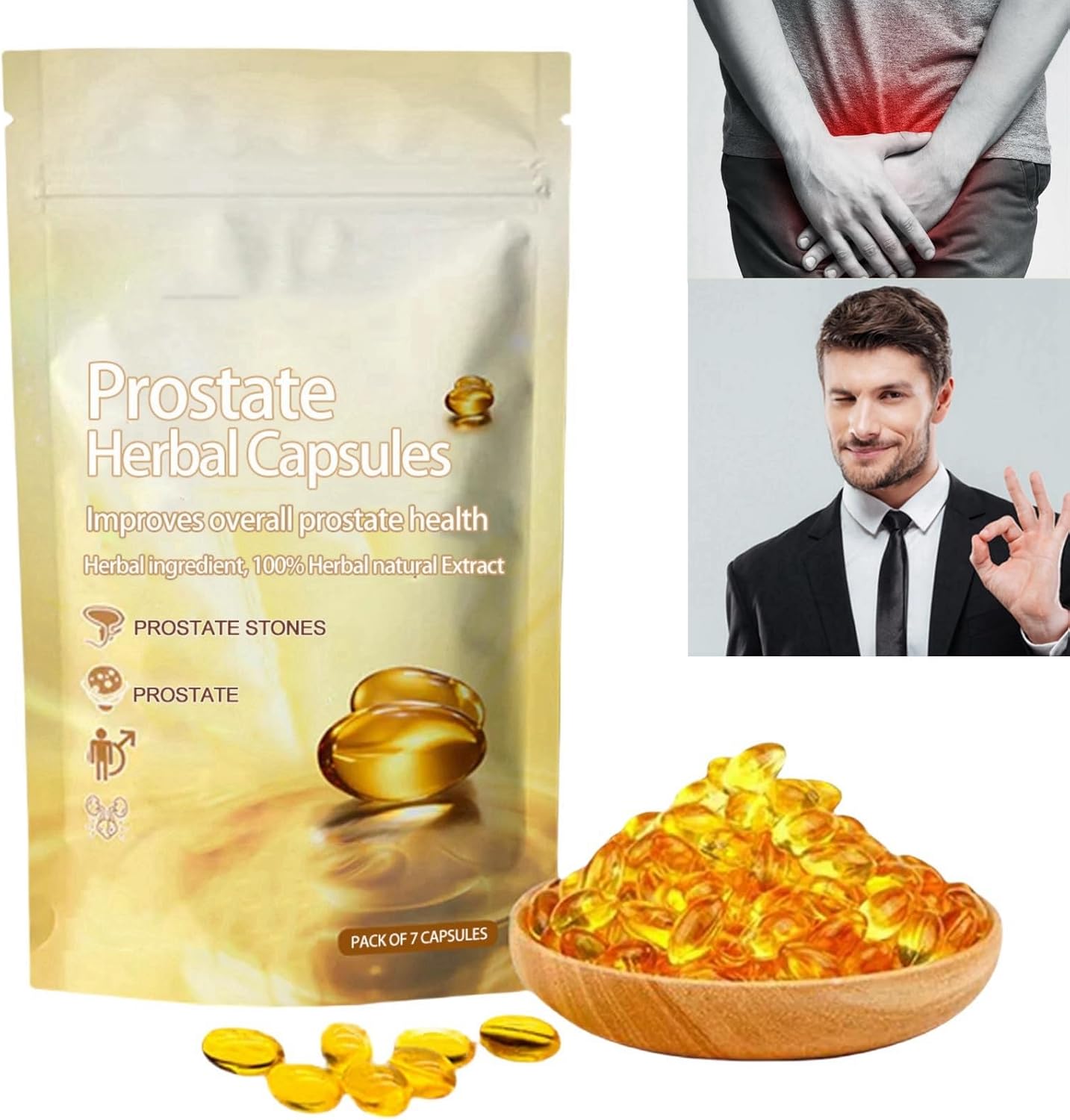 7pcs Pro/state Health Cap/sules,Pro/state He/rbal Caps/ules,Prostat/e Natural H/erbal Cap/sules,Pr/ostate Relief Drops,Pr/ostate Health Cap/sules for Men