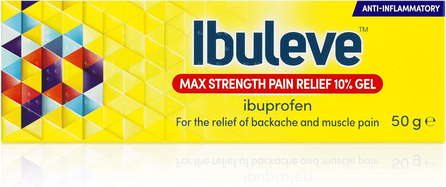 Ibuleve Max Strength Pain Relief 10% Ibuprofen Gel, Maximum Anti-Inflammatory Relief for Joint Pain, Sprains, Backache, Muscular Pains and Sports Injuries, 50 g