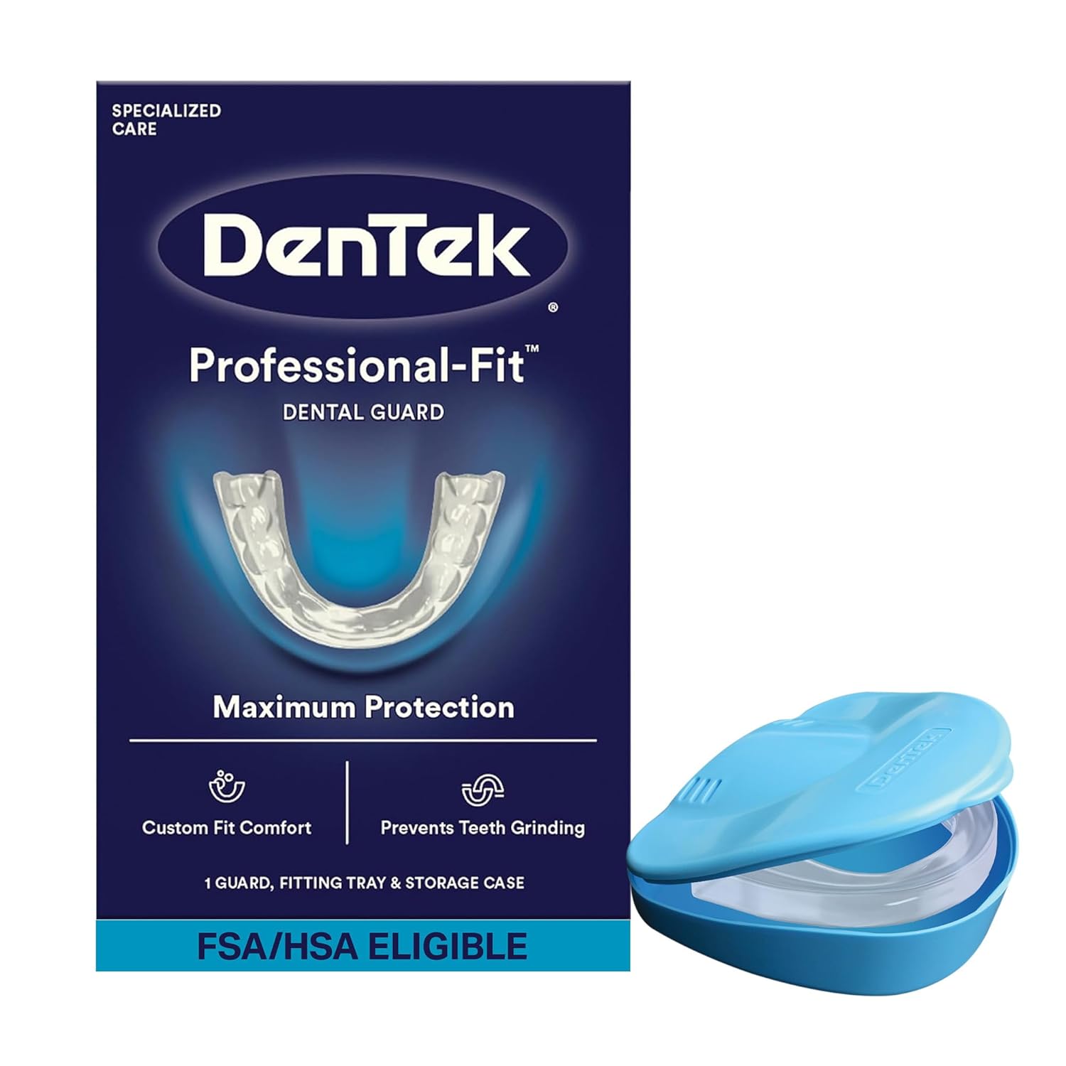 DenTek Professional-Fit Maximum Protection Dental Guard | Protection for Nightime Teeth Grinding | Packaging May Vary