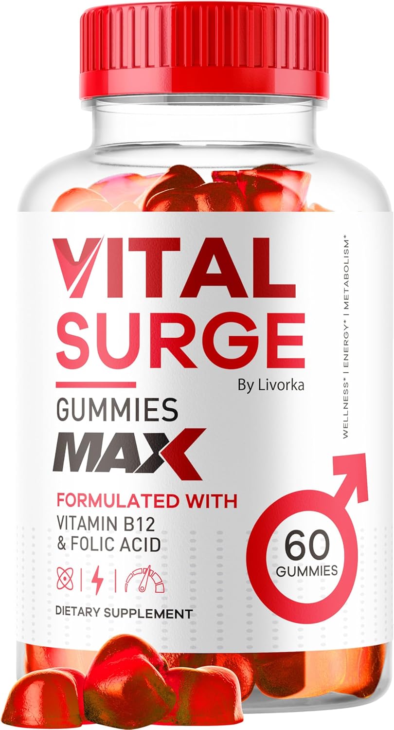 Vital Surge - Vital Surge for Men Capsules, Vital Vita Surge Max Maximum Strength 1050 MG, VitalSurge Supplement Support Capsules Advanced Formula, Vitamin Gomitas, Men's Health (60 Capsules)