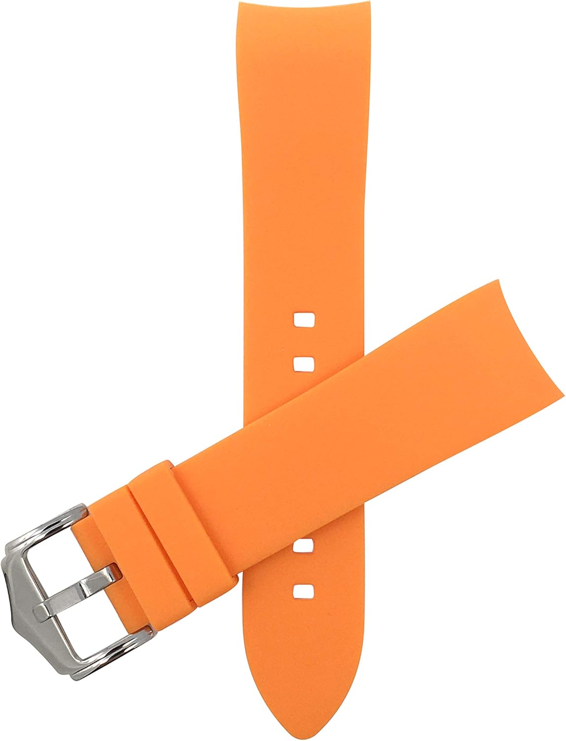 Bandini Silicone Watch Bands - Curved End - Soft Rubber Replacement Watch Straps - Waterproof - Stainless Steel Buckle - Many Colors - 18mm, 20mm, 22mm