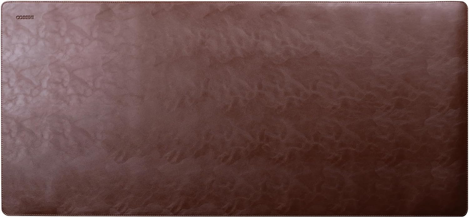 Cossini XL Desk Pad - Large Vegan Leather Desk Mat (17 x 36) - Buttery Smooth Writing, Damage Blocking, Non-Slip, Waterproof - Home Office Computer Desk Protector Blotter Laptop Keyboard Mouse Pad