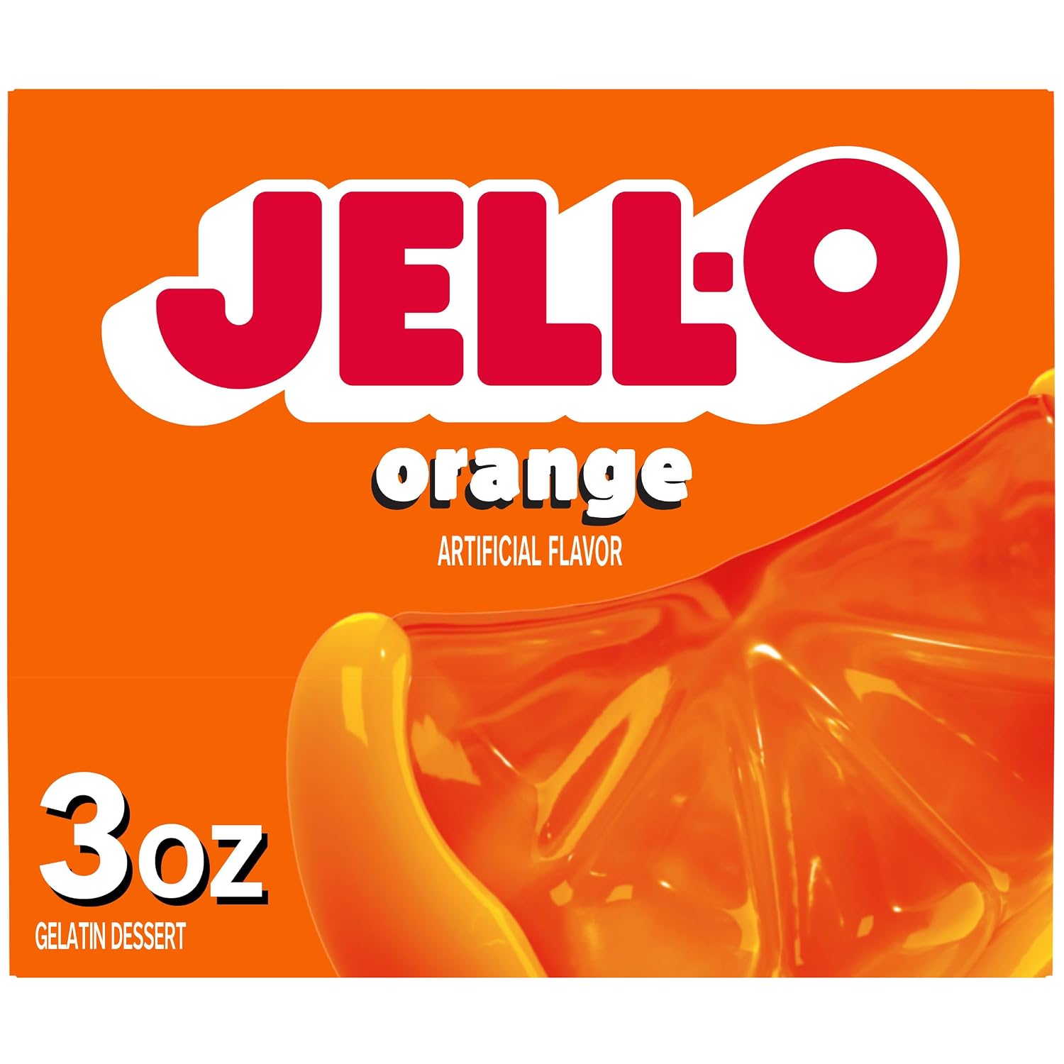 Jell-O Orange Gelatin Dessert Mix, 3 oz Box